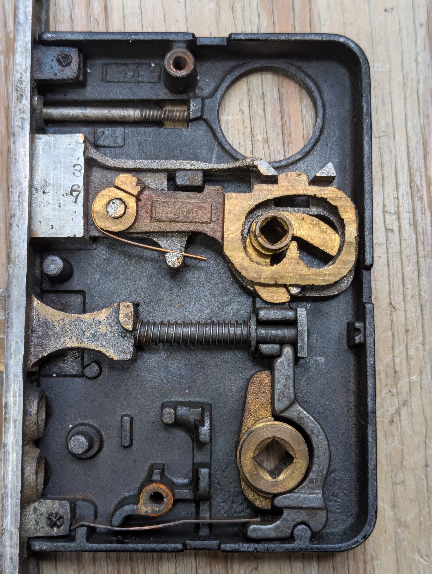 Antique Corbin Exterior Mortise Lock & Glass Door Knob Set