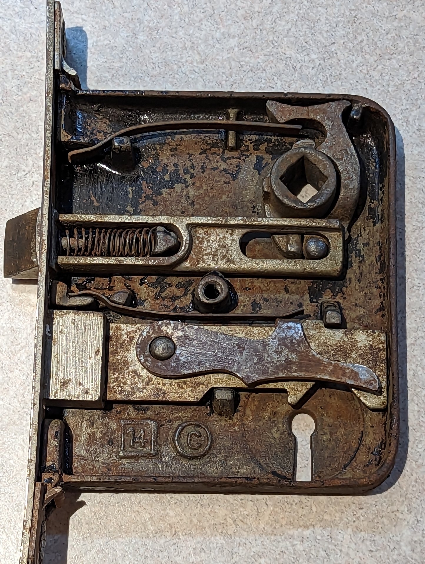 Antique Interior Mortise Lock Door Hardware #14 C With Key