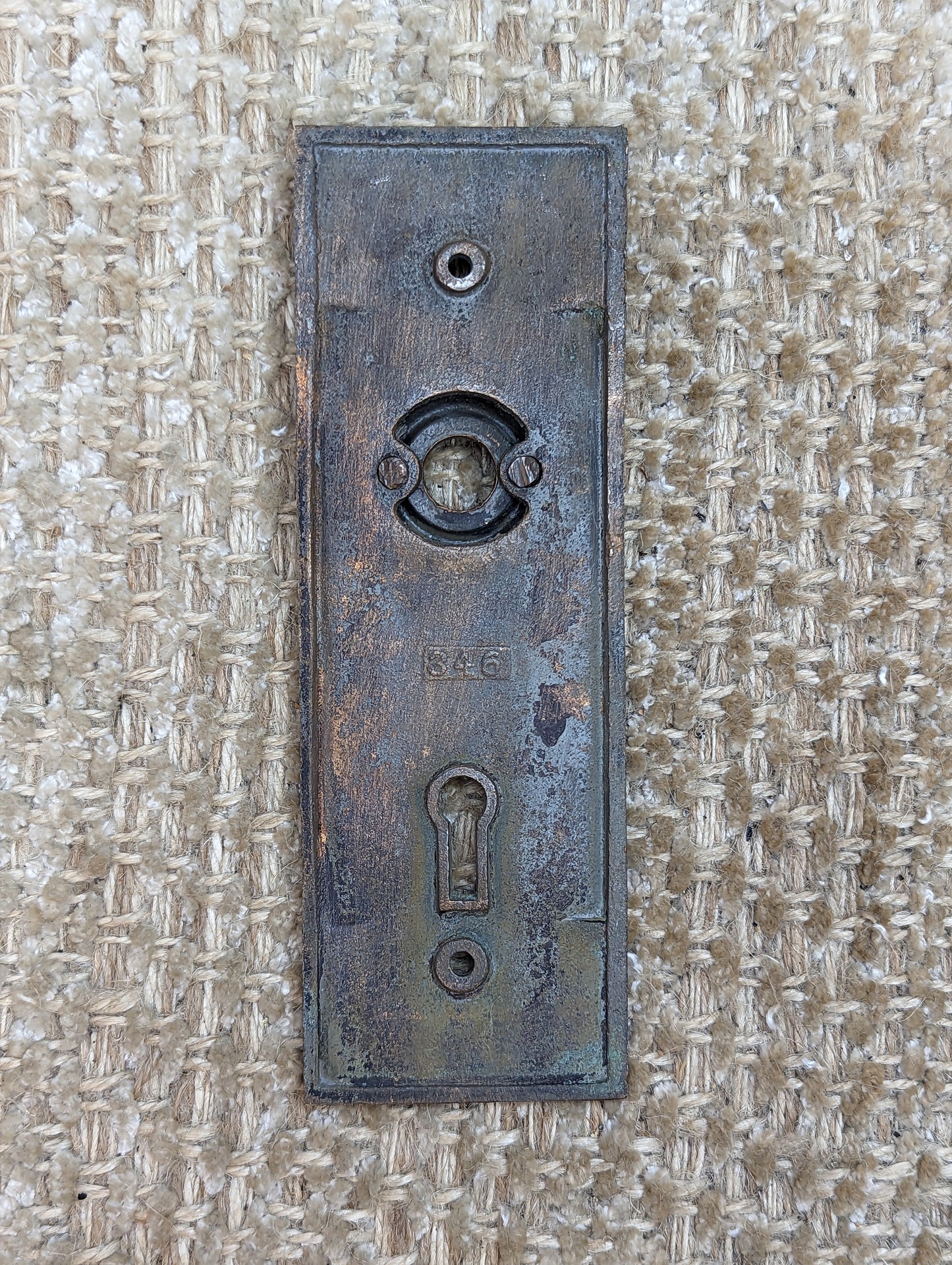 2" x 5 13/16" Antique Cast Brass Door Knob Plate Hardware #346