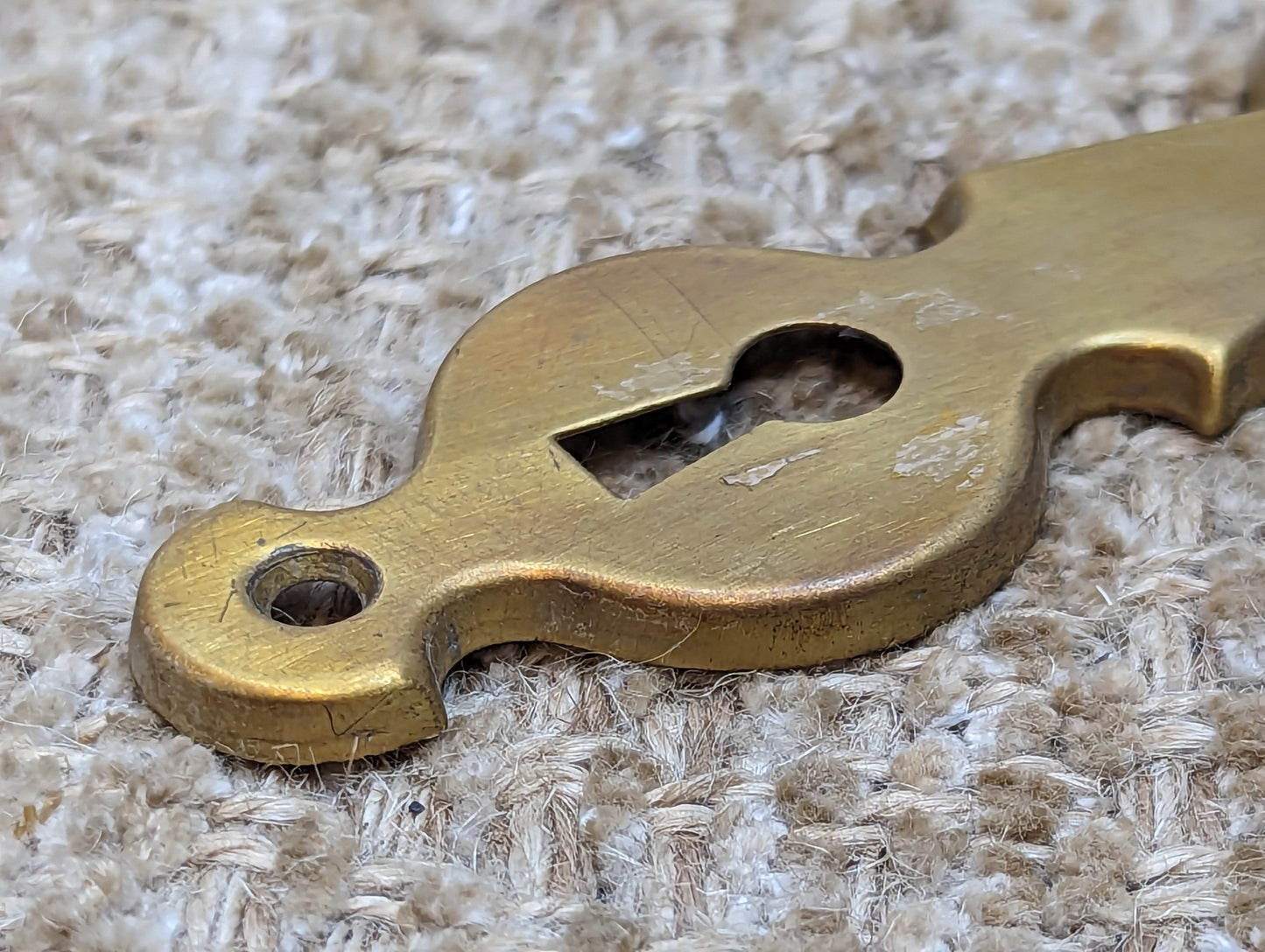 1 1/2" x 5 7/16" Antique Stamped Brass Door Knob Plate Hardware