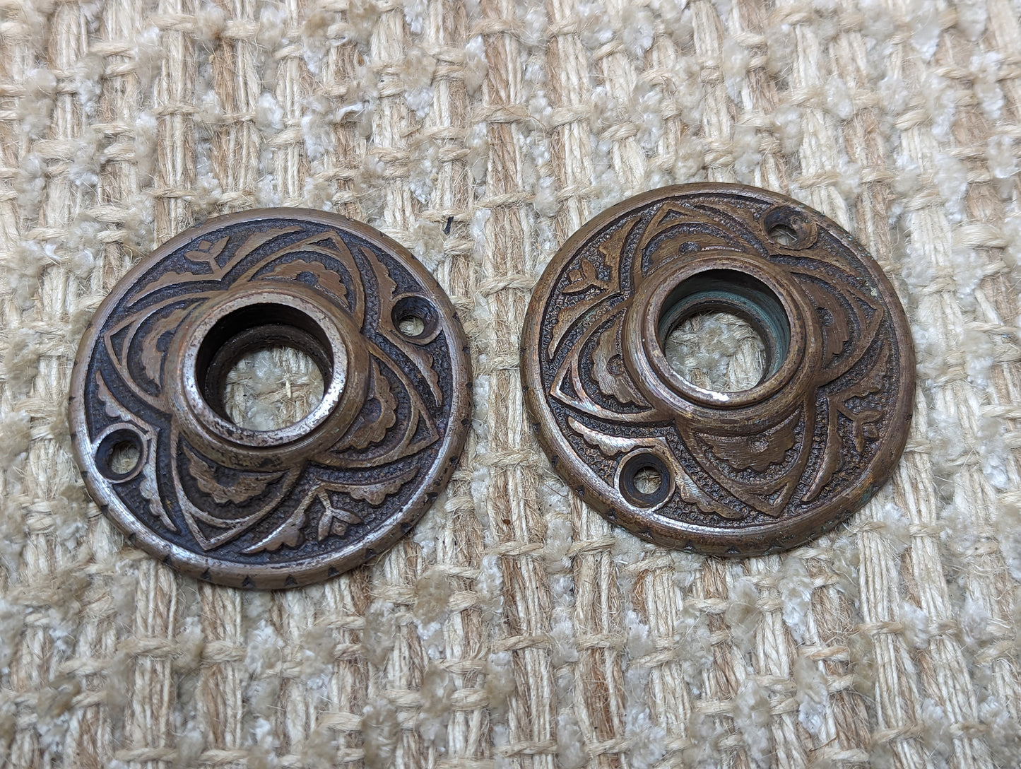 Antique Hopkins & Dickson Mfg. Co Lock #225, Bronze Door Knobs and Rosettes Circa 1879