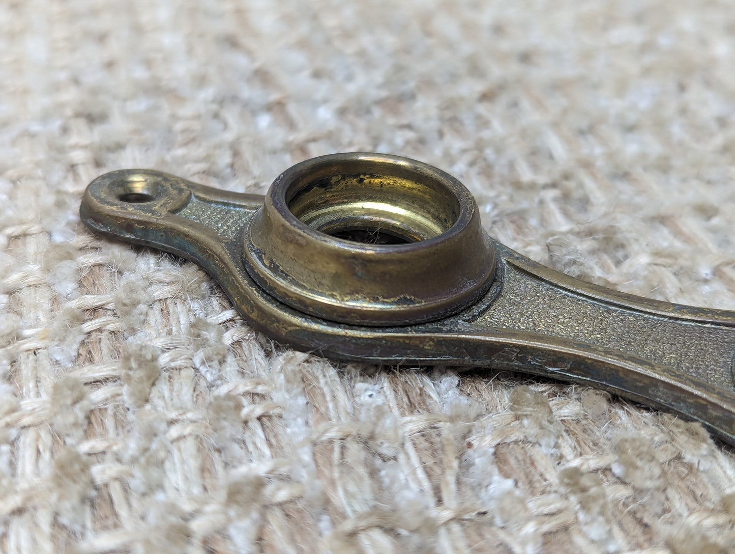 1 1/4" x 4 15/16" Antique Stamped Brass Door Knob Plate