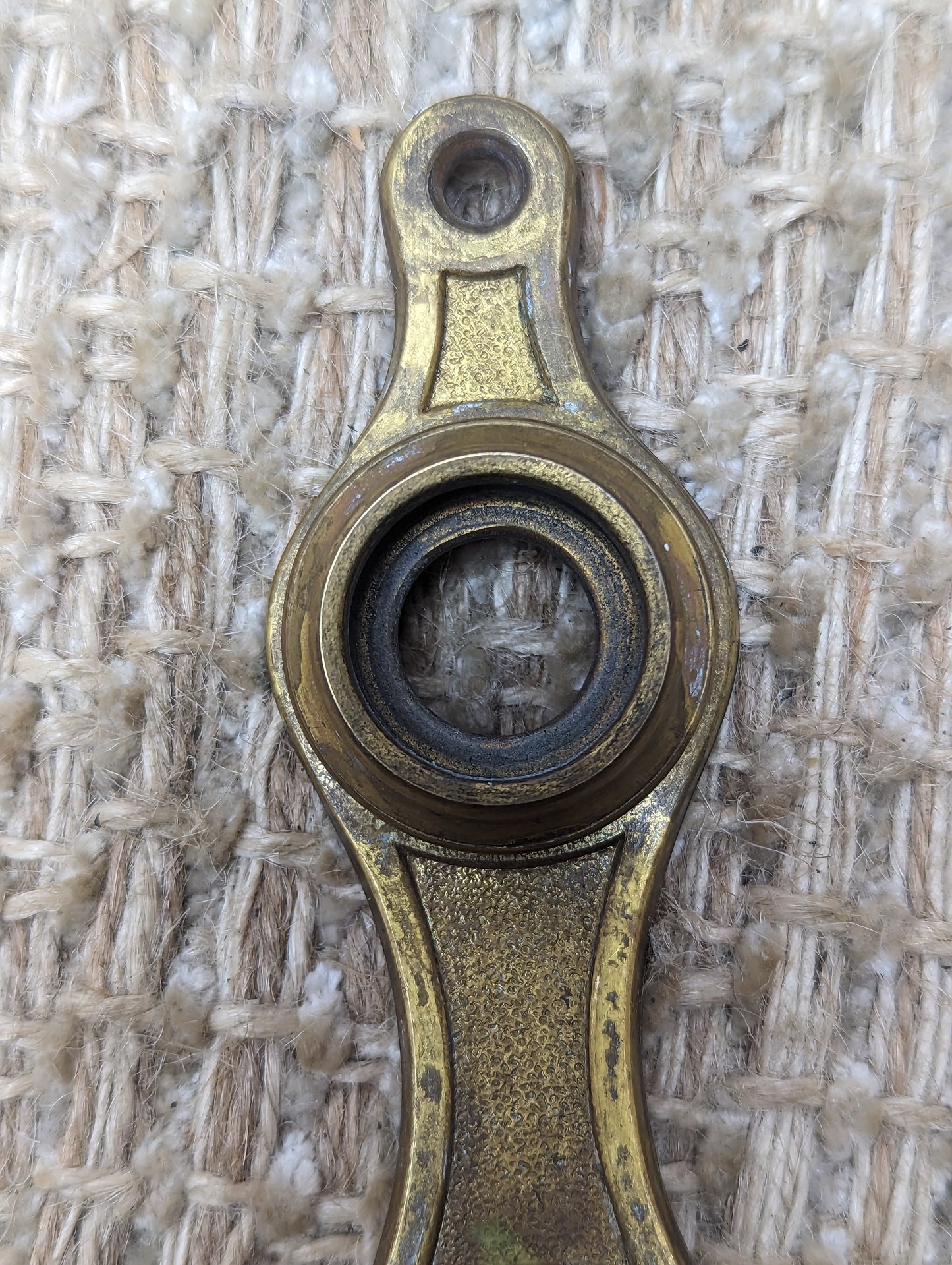 1 1/4" x 4 15/16" Antique Stamped Brass Door Knob Plate