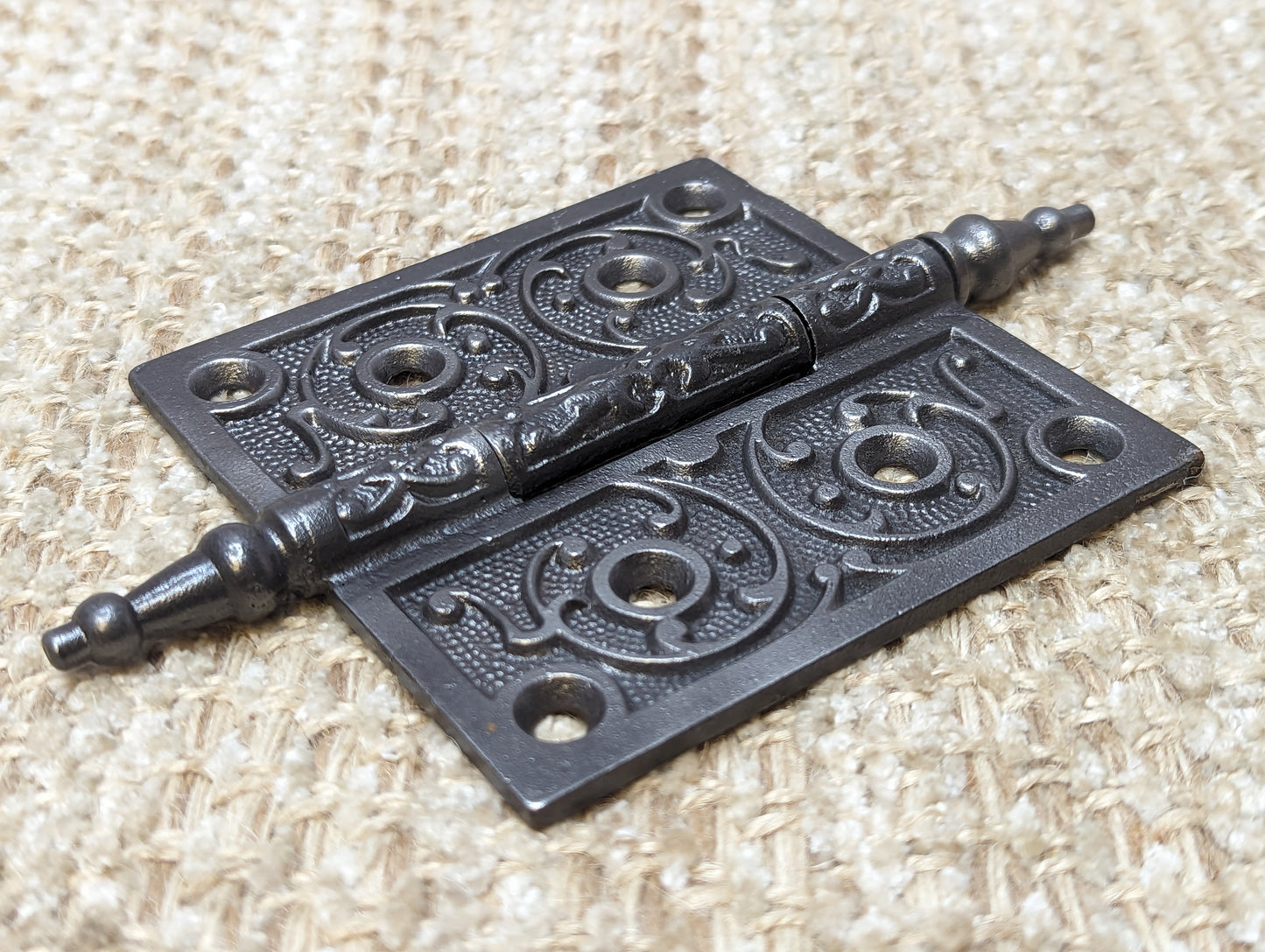 4" x 4" Antique Ornate Cast Iron Steeple Hinge