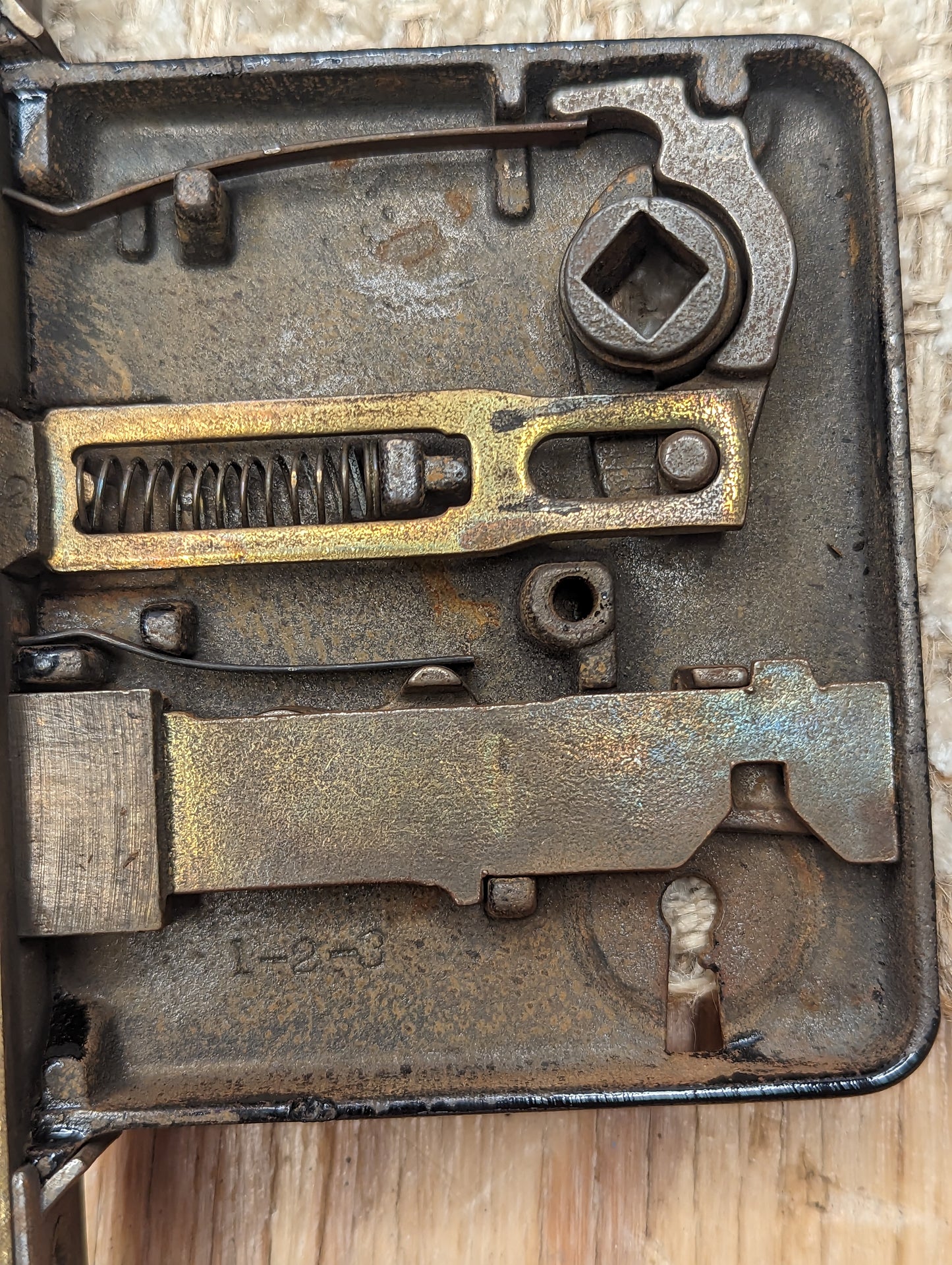 Antique Interior Mortise Lock Door Hardware #1-2-3 With Key