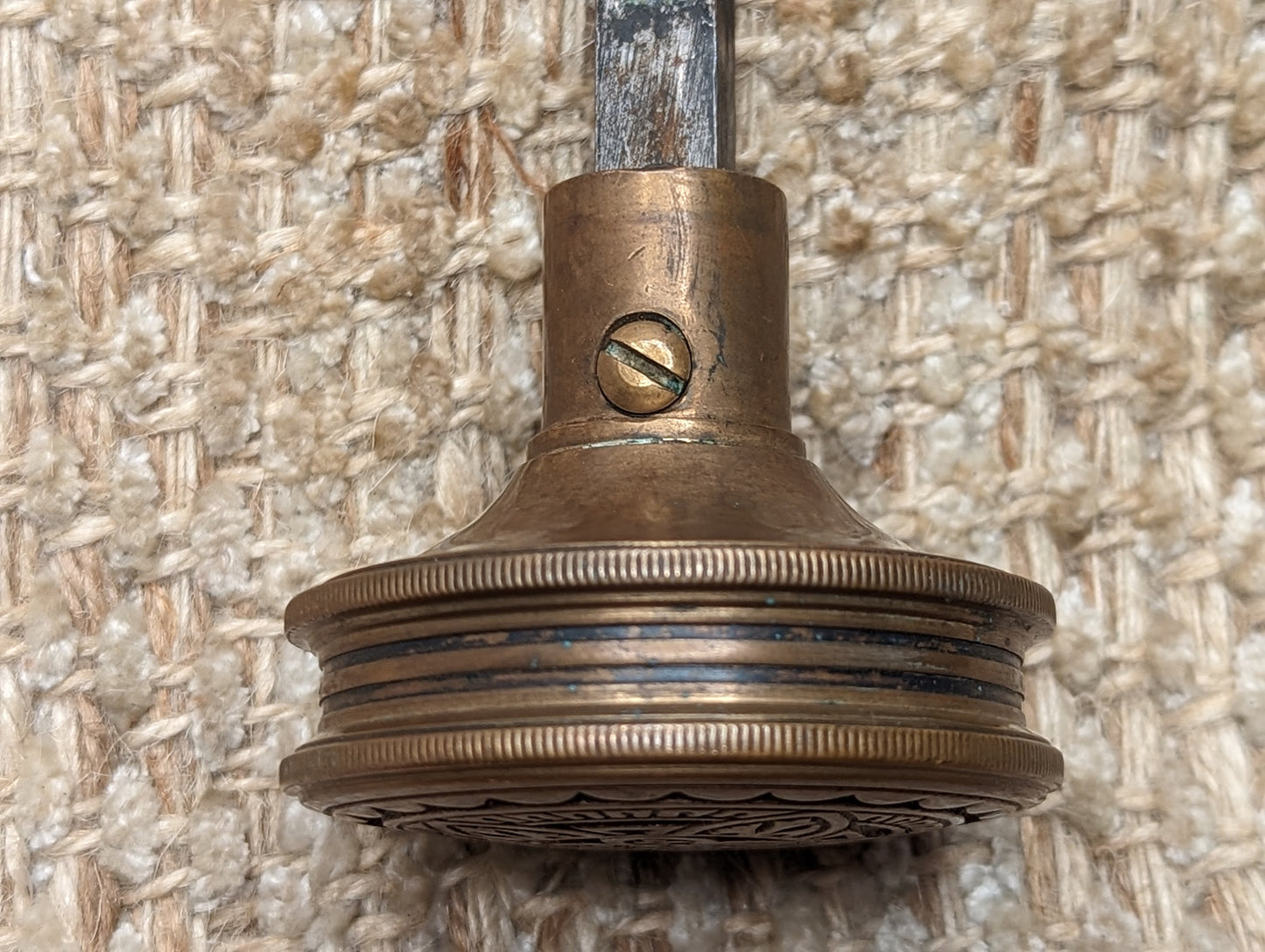 2 7/16" & 2 1/8" Antique Corbin Decorative Brass Door Knob Circa 1881