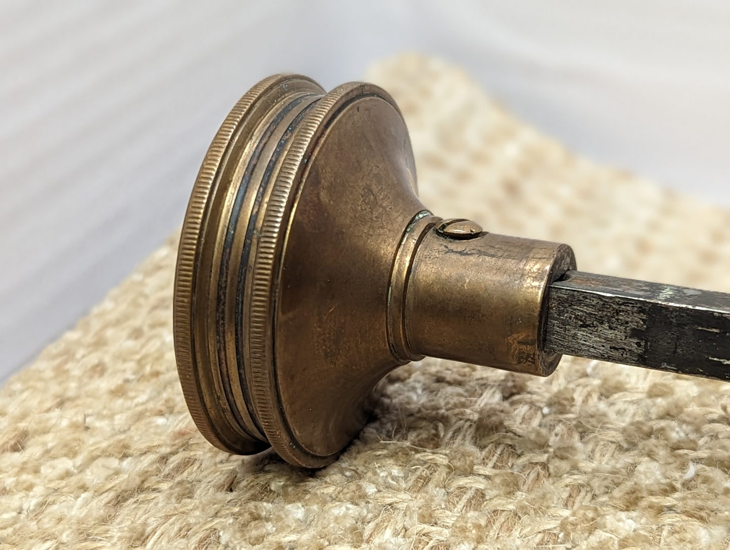 2 7/16" & 2 1/8" Antique Corbin Decorative Brass Door Knob Circa 1881