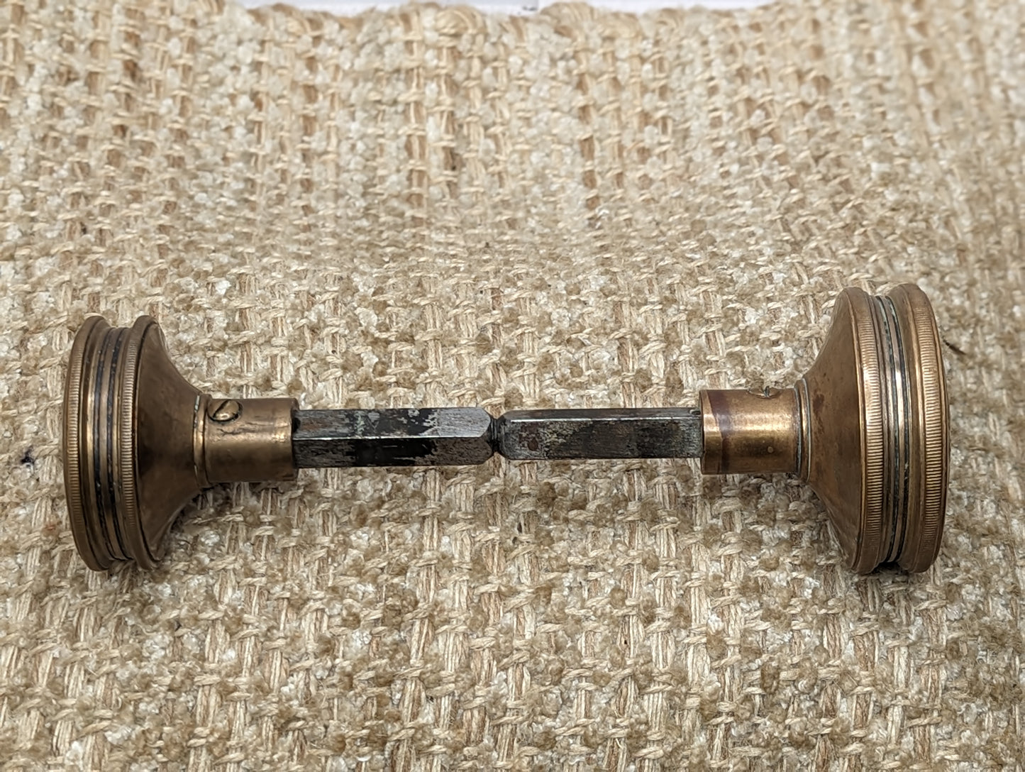 2 7/16" & 2 1/8" Antique Corbin Decorative Brass Door Knob Circa 1881