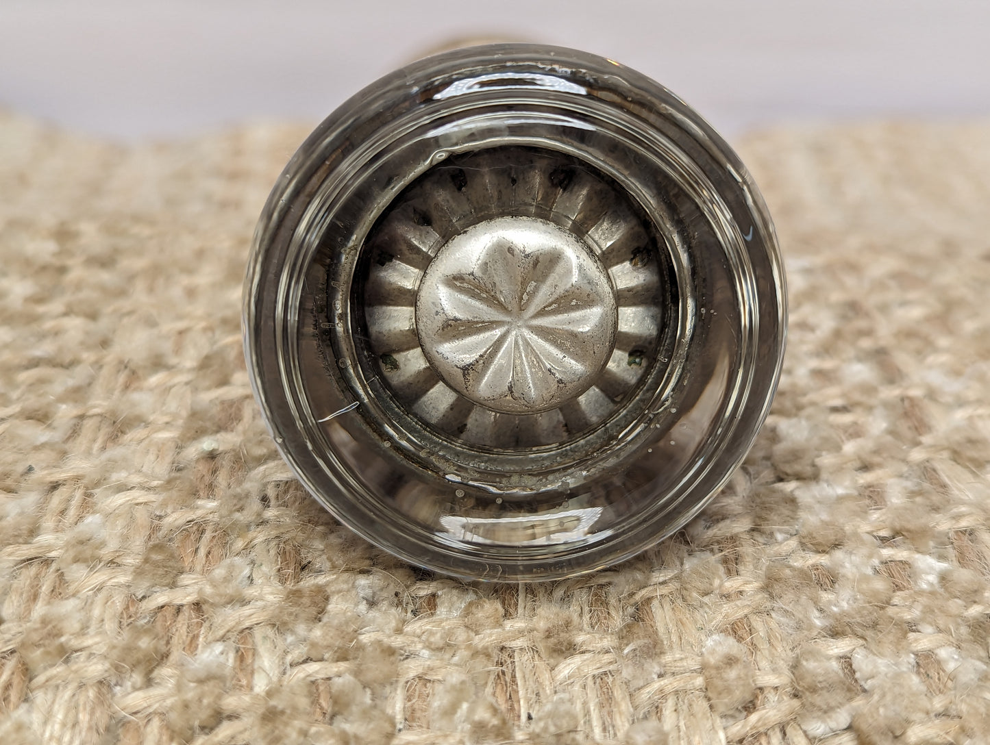 Antique Round Glass Door Knobs With Nickel Plated Necks Bathroom Set Door Hardware