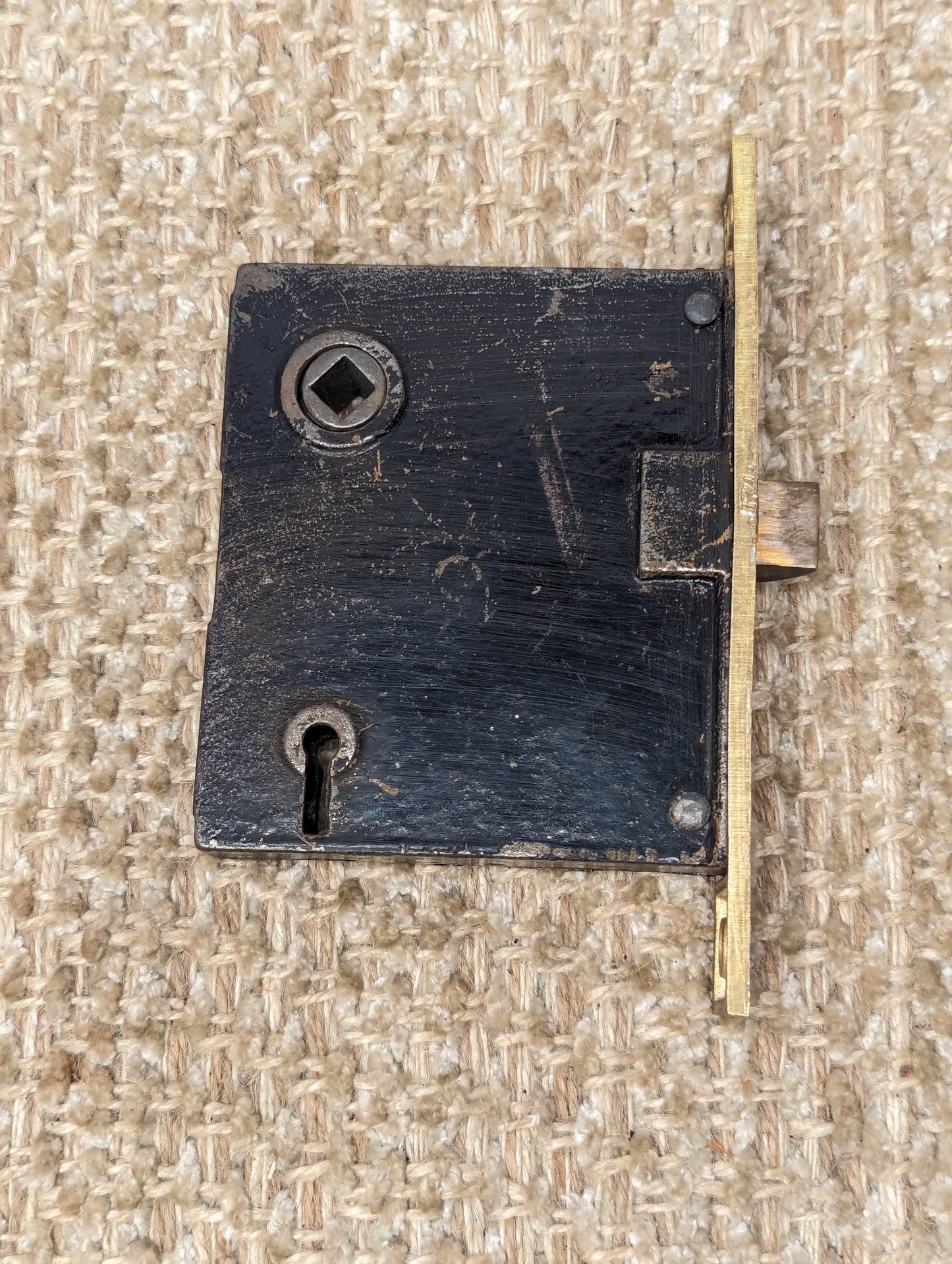 Antique RH Co. Interior Mortise Lock Door Hardware #0254 with Key