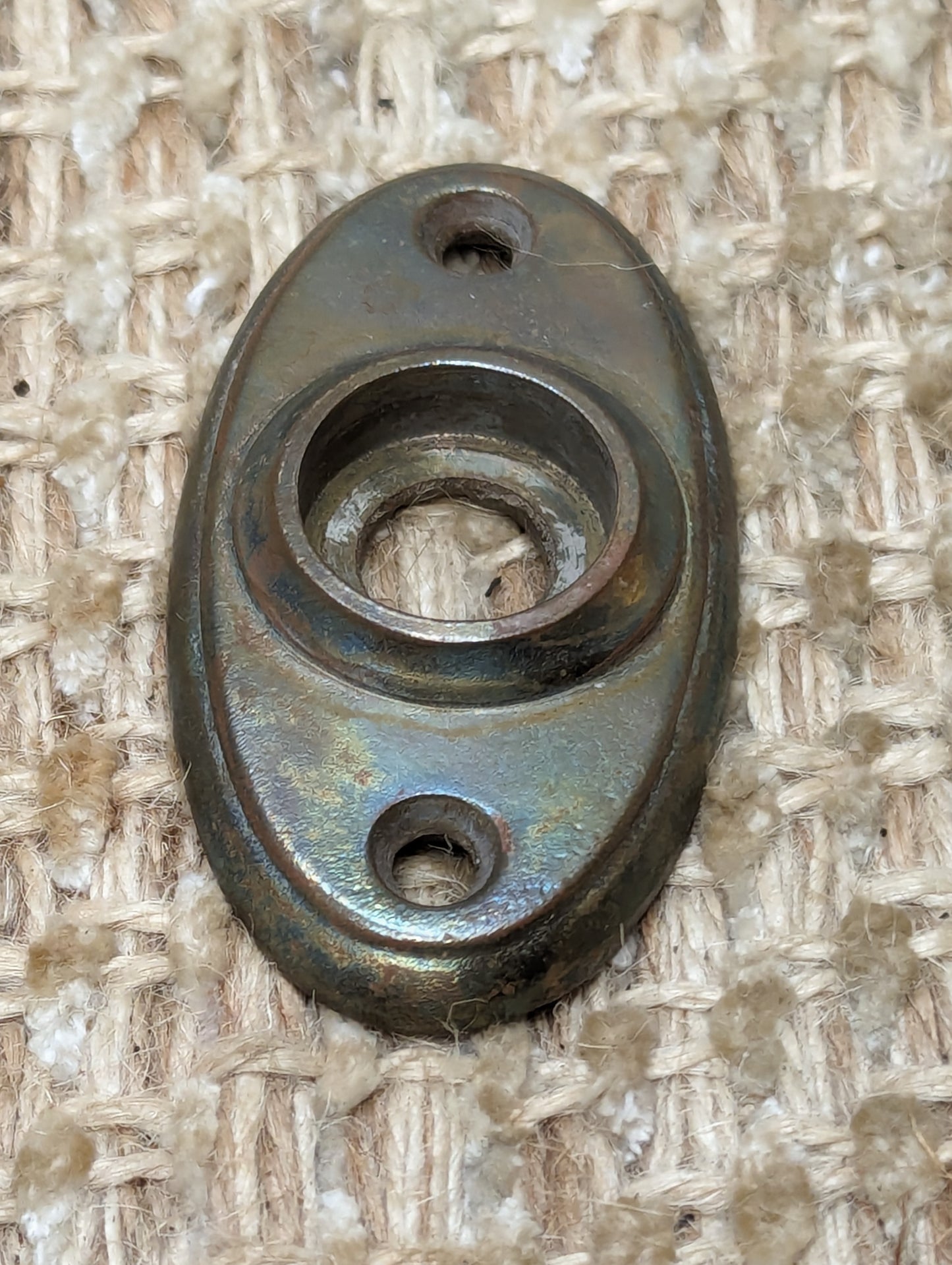 1 1/4" x 2 3/8" Antique Cast Brass Rosette Escutcheon For Door Knob Door Hardware