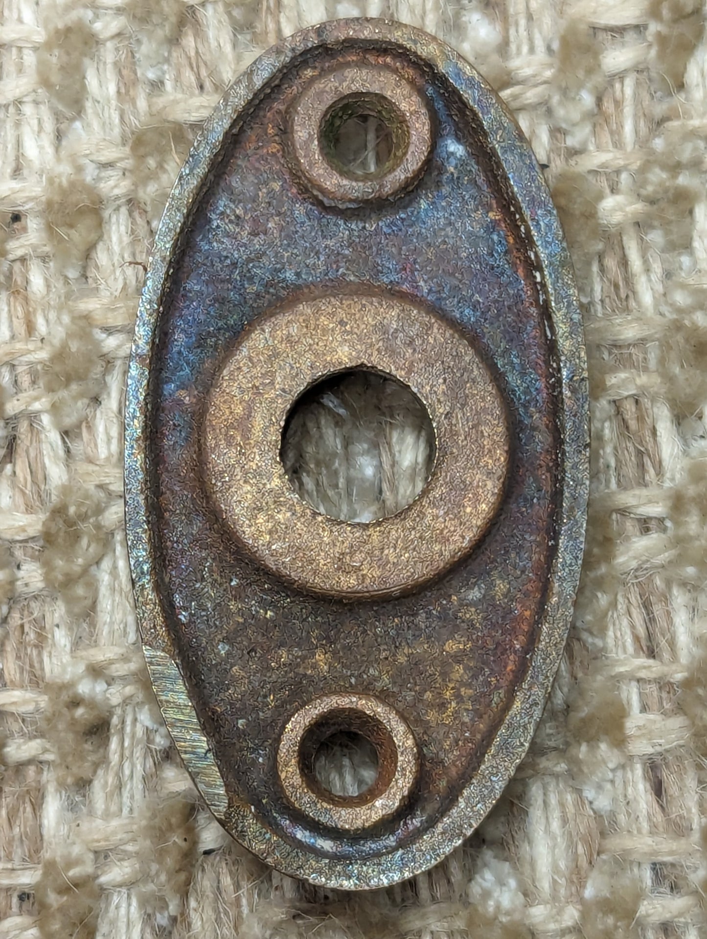 1 1/4" x 2 3/8" Antique Cast Brass Rosette Escutcheon For Door Knob Door Hardware