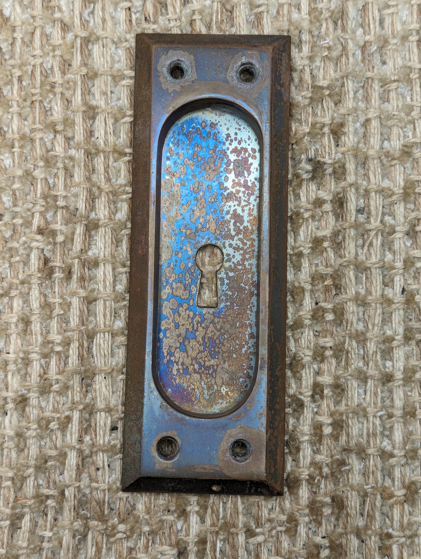 Single Antique Russwin Cast Brass Pocket Door Hardware Pull Lenox #970