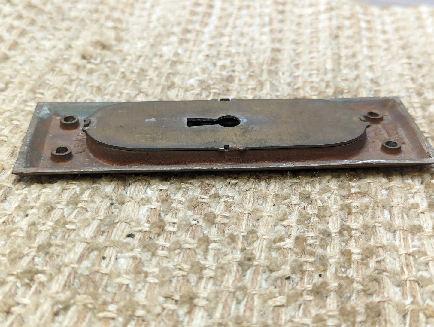 Single Antique Russwin Cast Brass Pocket Door Hardware Pull Lenox #970