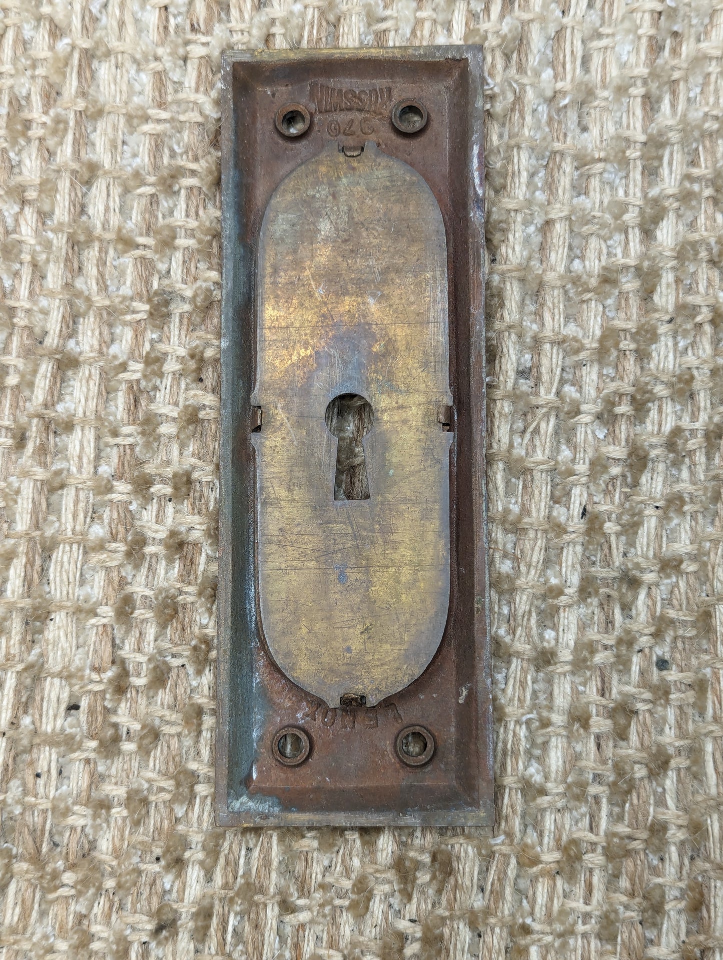 Single Antique Russwin Cast Brass Pocket Door Hardware Pull Lenox #970
