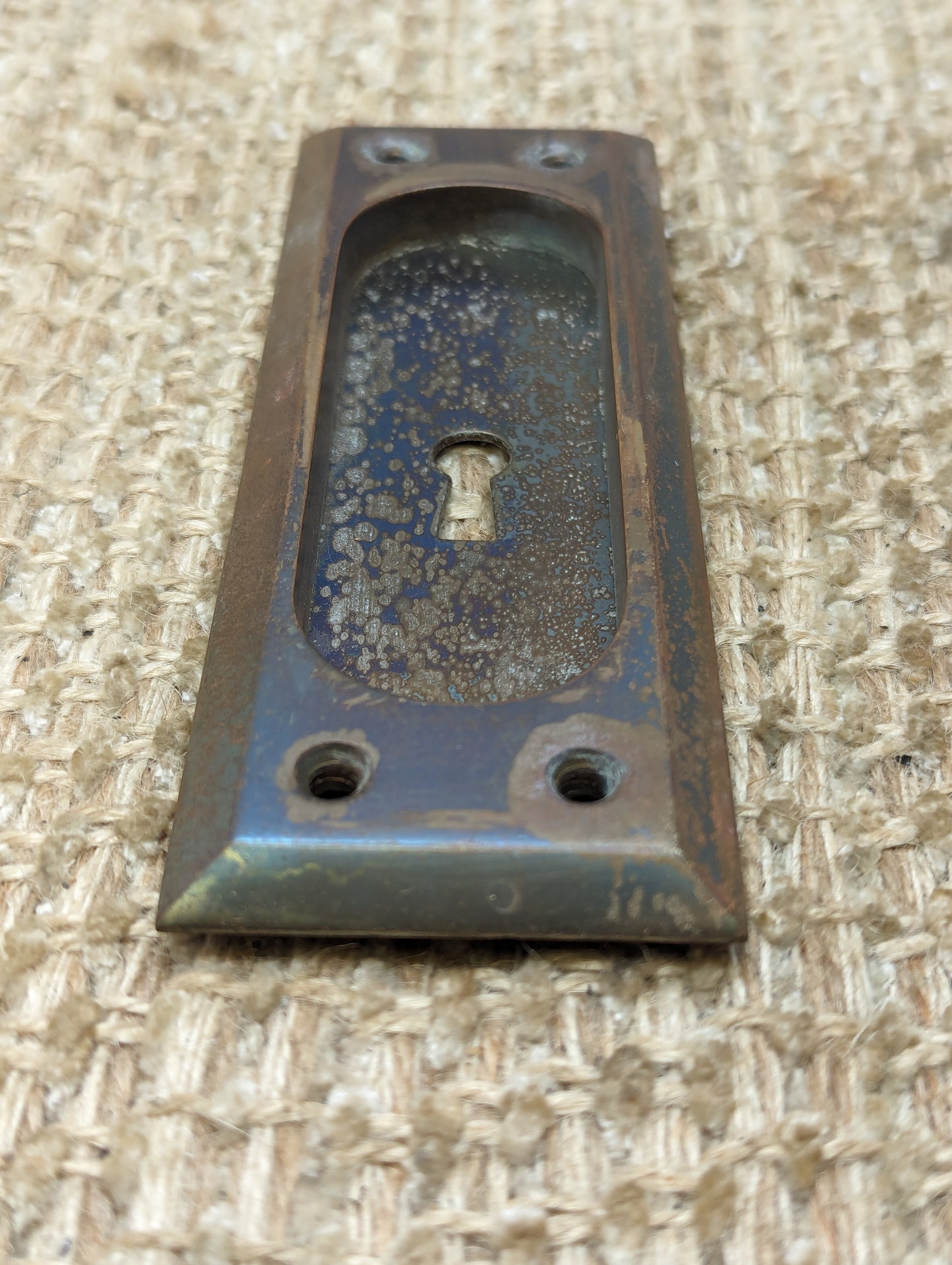 Single Antique Russwin Cast Brass Pocket Door Hardware Pull Lenox #970