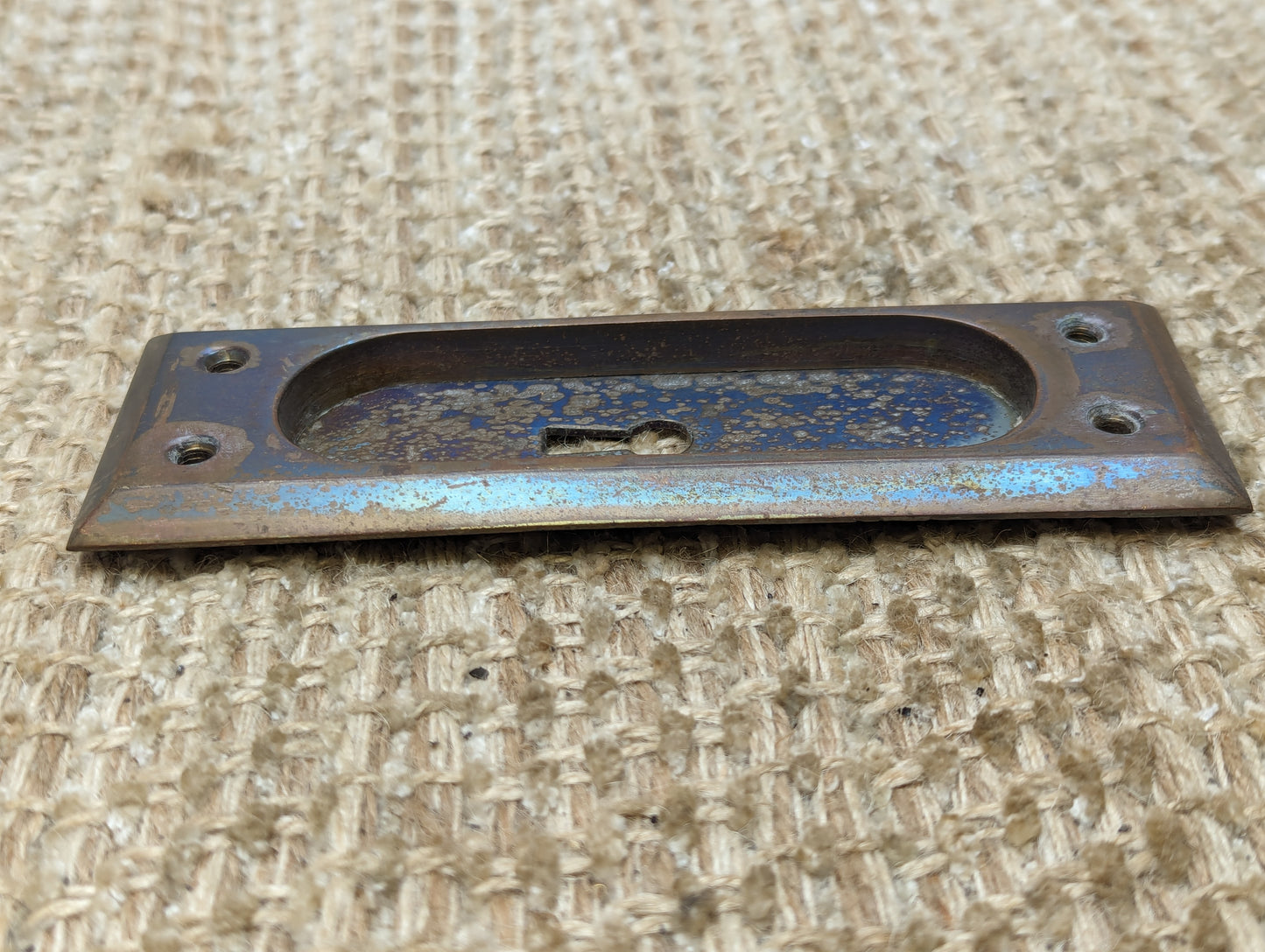 Single Antique Russwin Cast Brass Pocket Door Hardware Pull Lenox #970