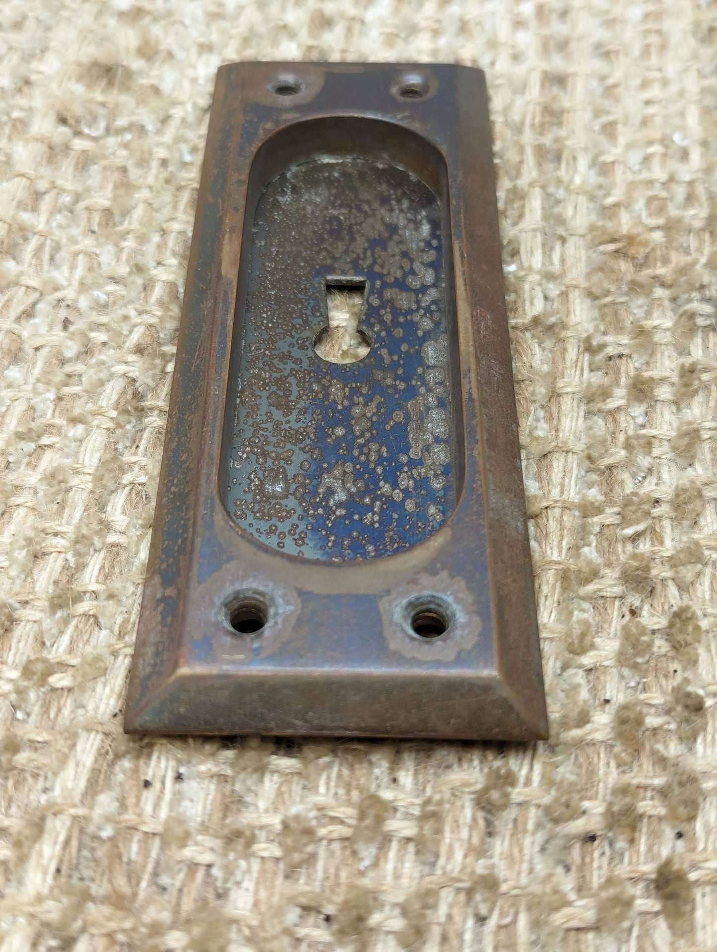 Single Antique Russwin Cast Brass Pocket Door Hardware Pull Lenox #970