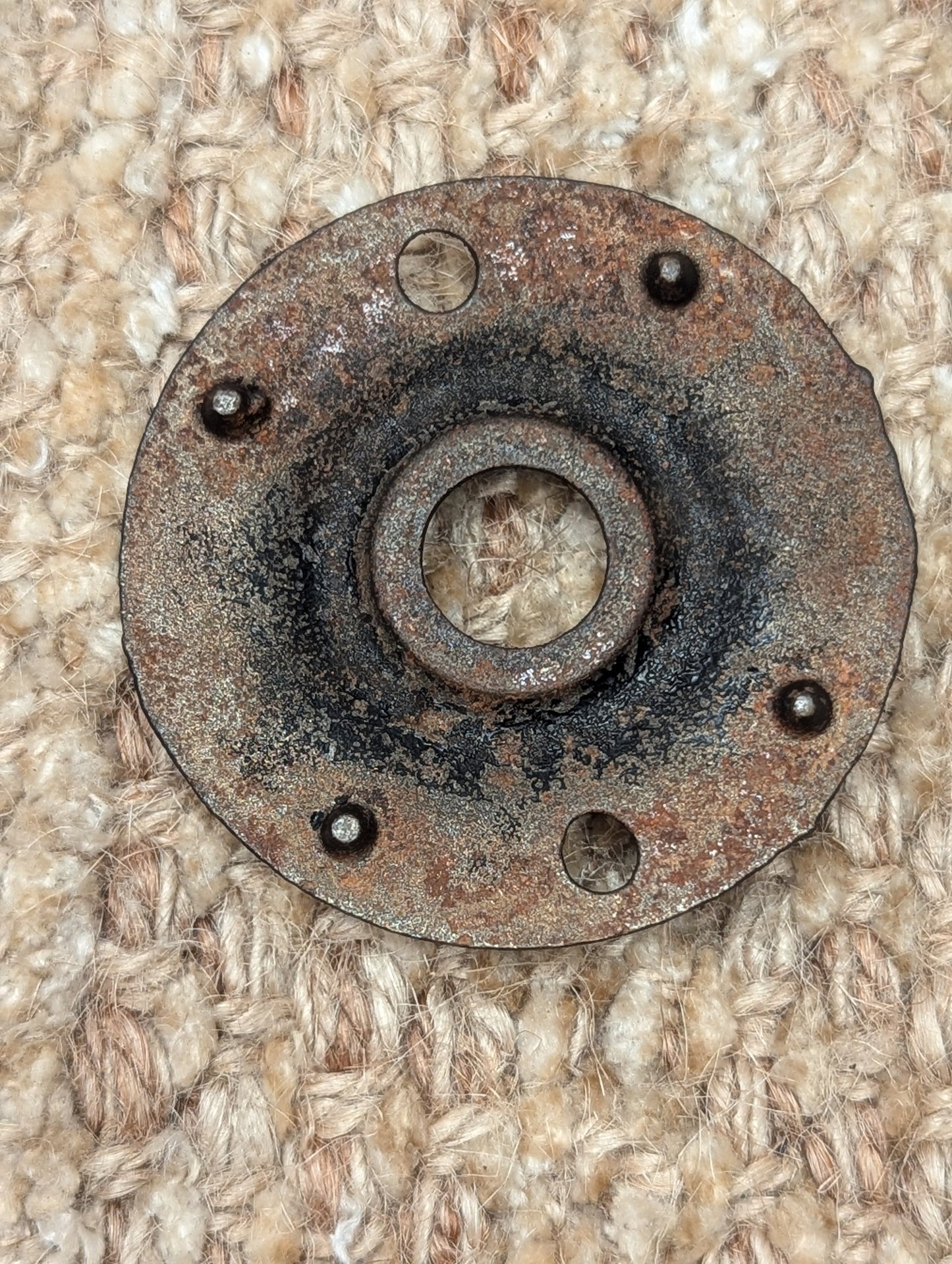 1 15/16" Antique Cast Iron Rosette Escutcheon For Door Knob
