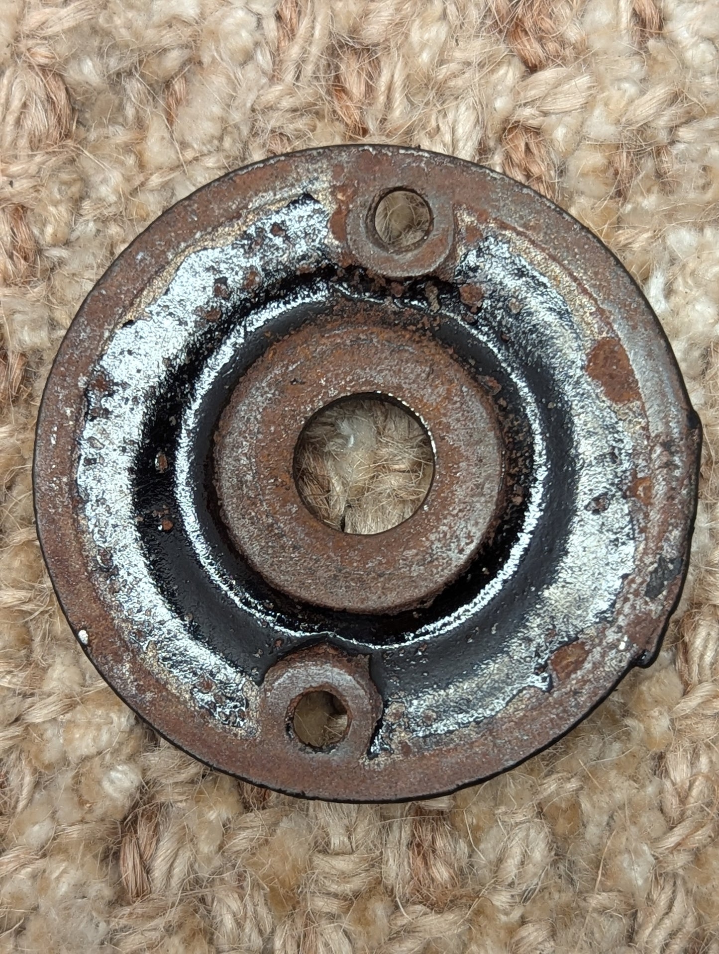 1 15/16" Antique Cast Iron Rosette Escutcheon For Door Knob