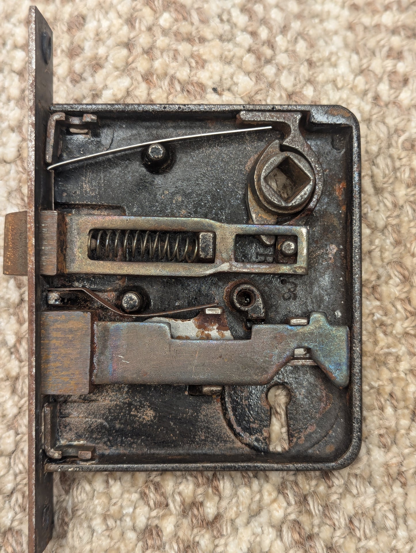 Antique Norwalk Interior Mortise Lock Door Hardware #9420 N-3 With Key