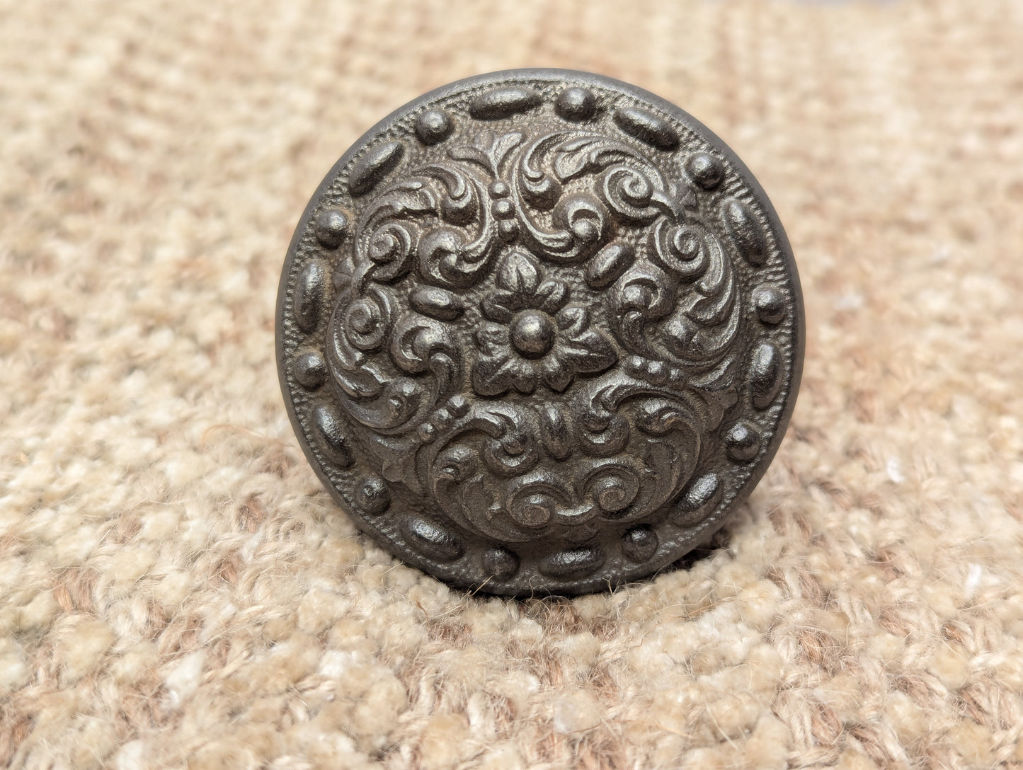 Antique Lockwood "Harwich" Cast Iron Door Knobs & Plates Set Circa 1897
