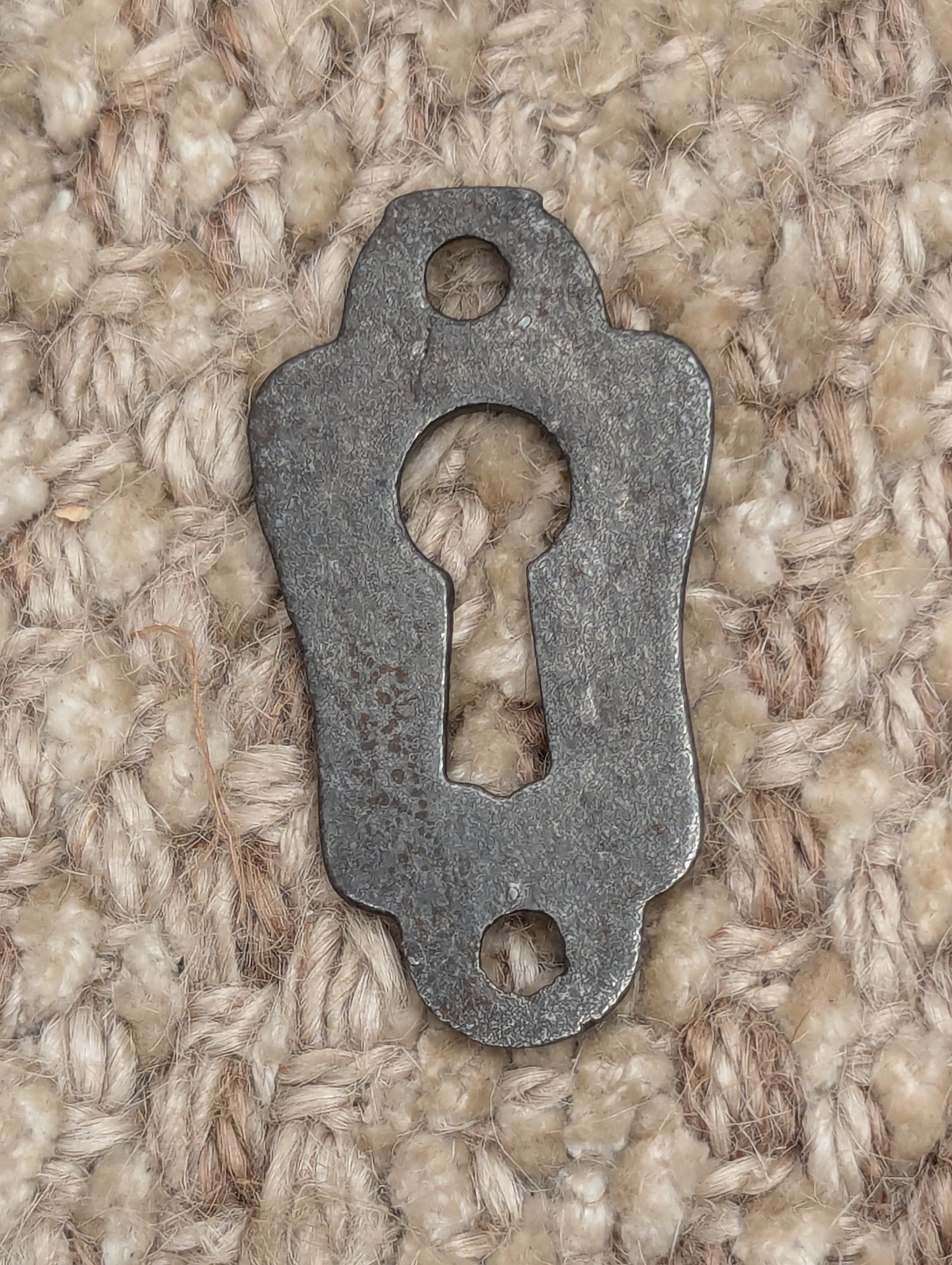 Antique Nashua Lock Co. Stamped Cast Iron Key Hole Cover Escutcheon - Circa 1872