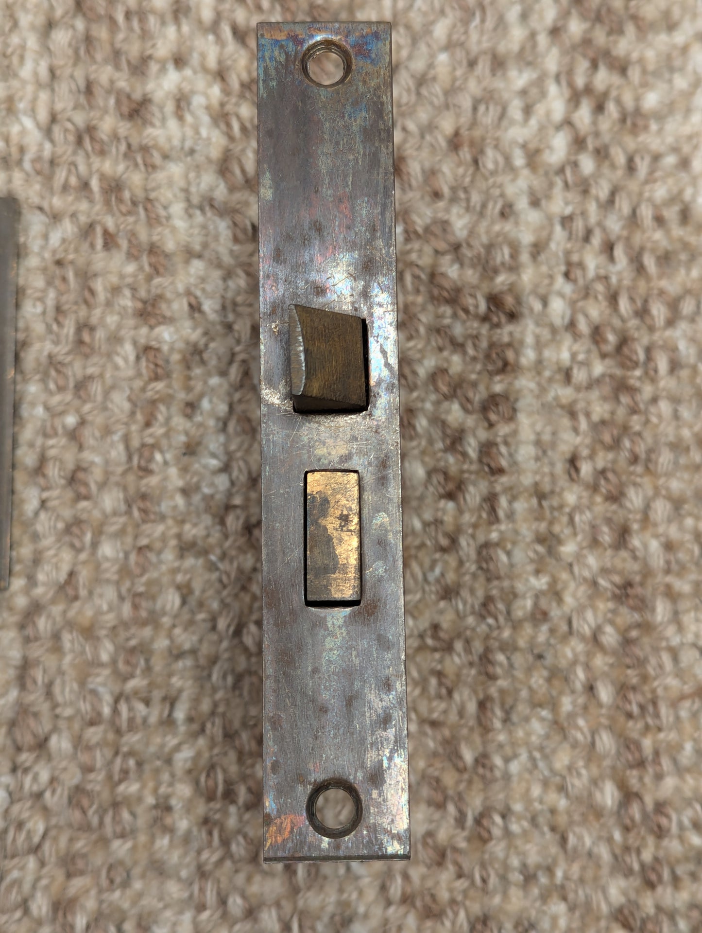 Antique Interior Mortise Lock Door Hardware #7 A W/Strike Plate and Key