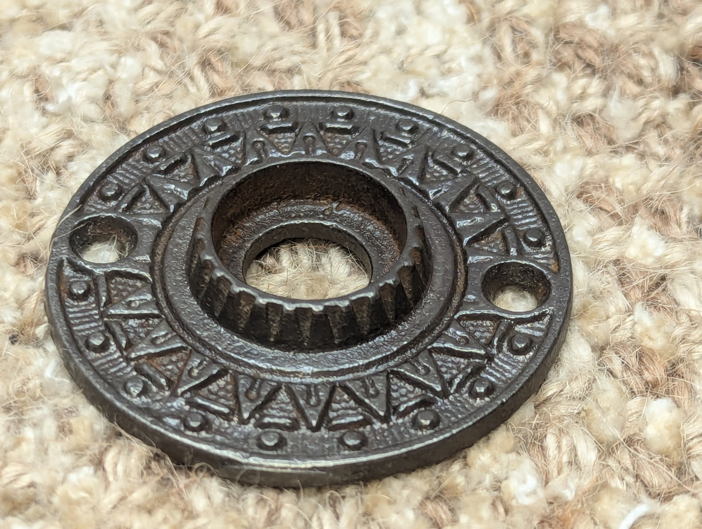 1 7/8" Antique Decorative Cast Iron Rosette Escutcheon For Door Knob