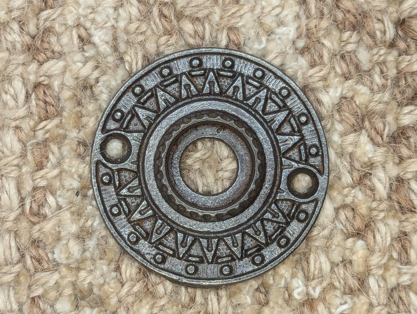 1 7/8" Antique Decorative Cast Iron Rosette Escutcheon For Door Knob