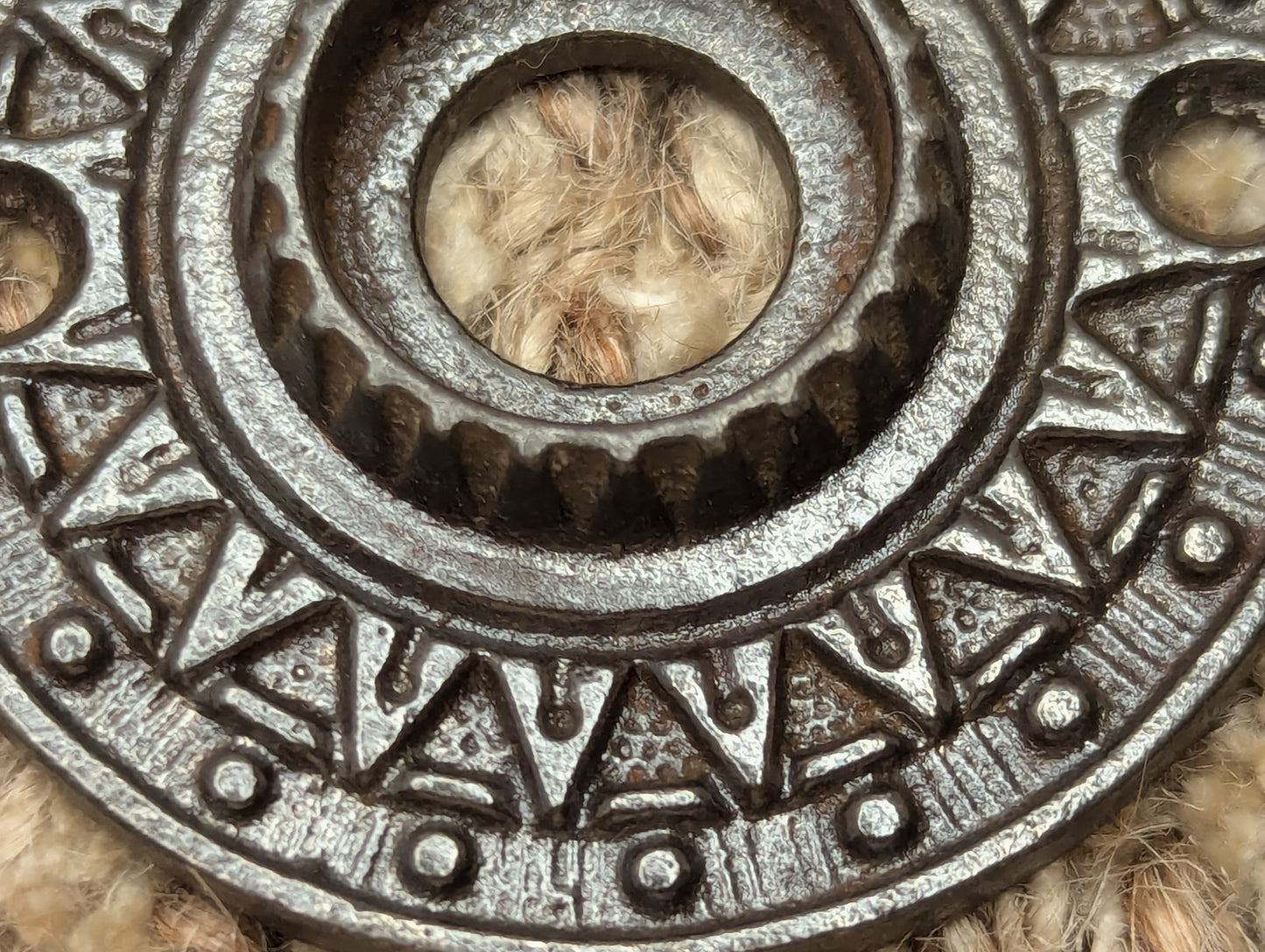 1 7/8" Antique Decorative Cast Iron Rosette Escutcheon For Door Knob