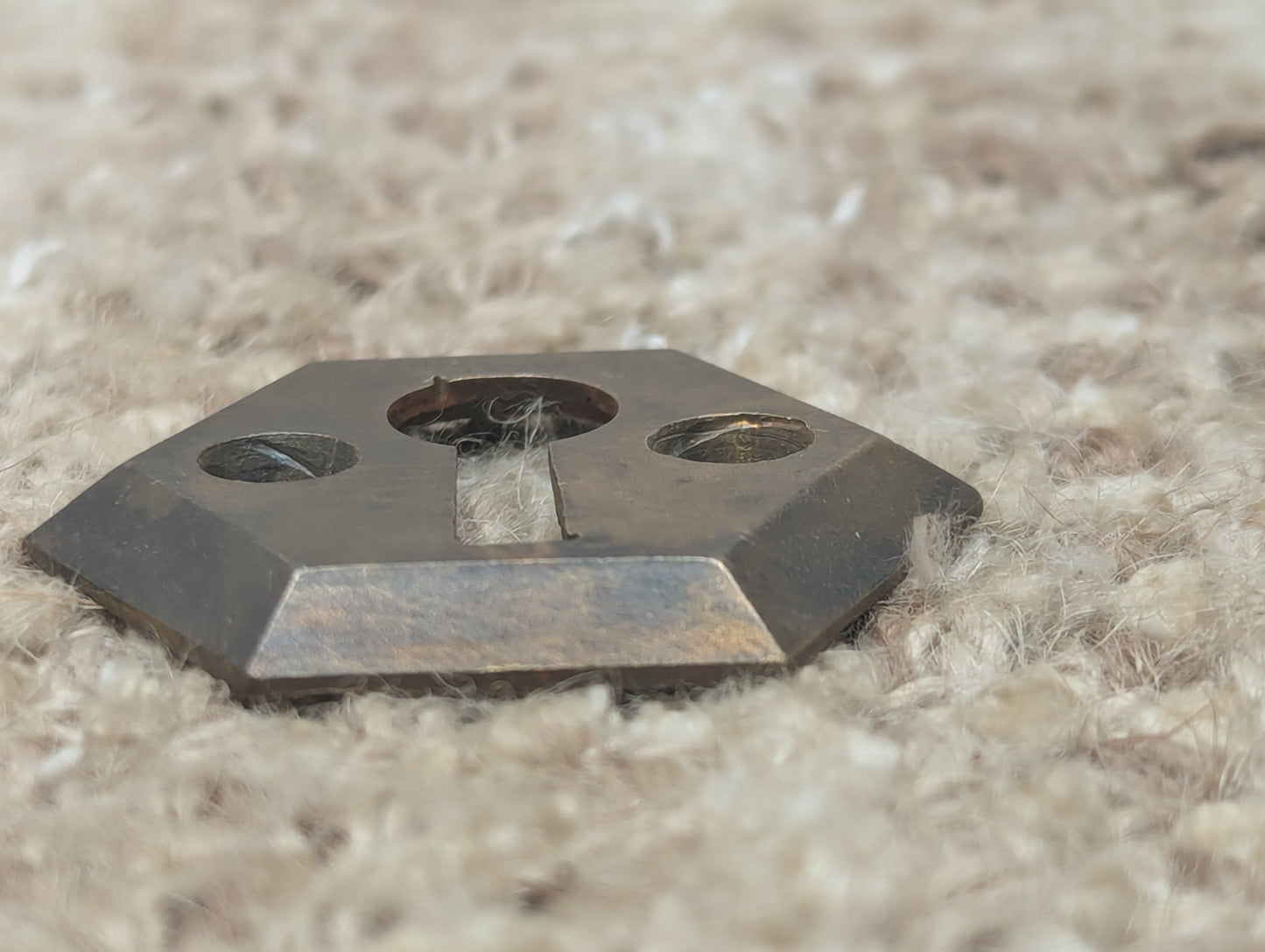 Antique Hexagon Shaped Brass Bronze Key Hole Cover Escutcheon