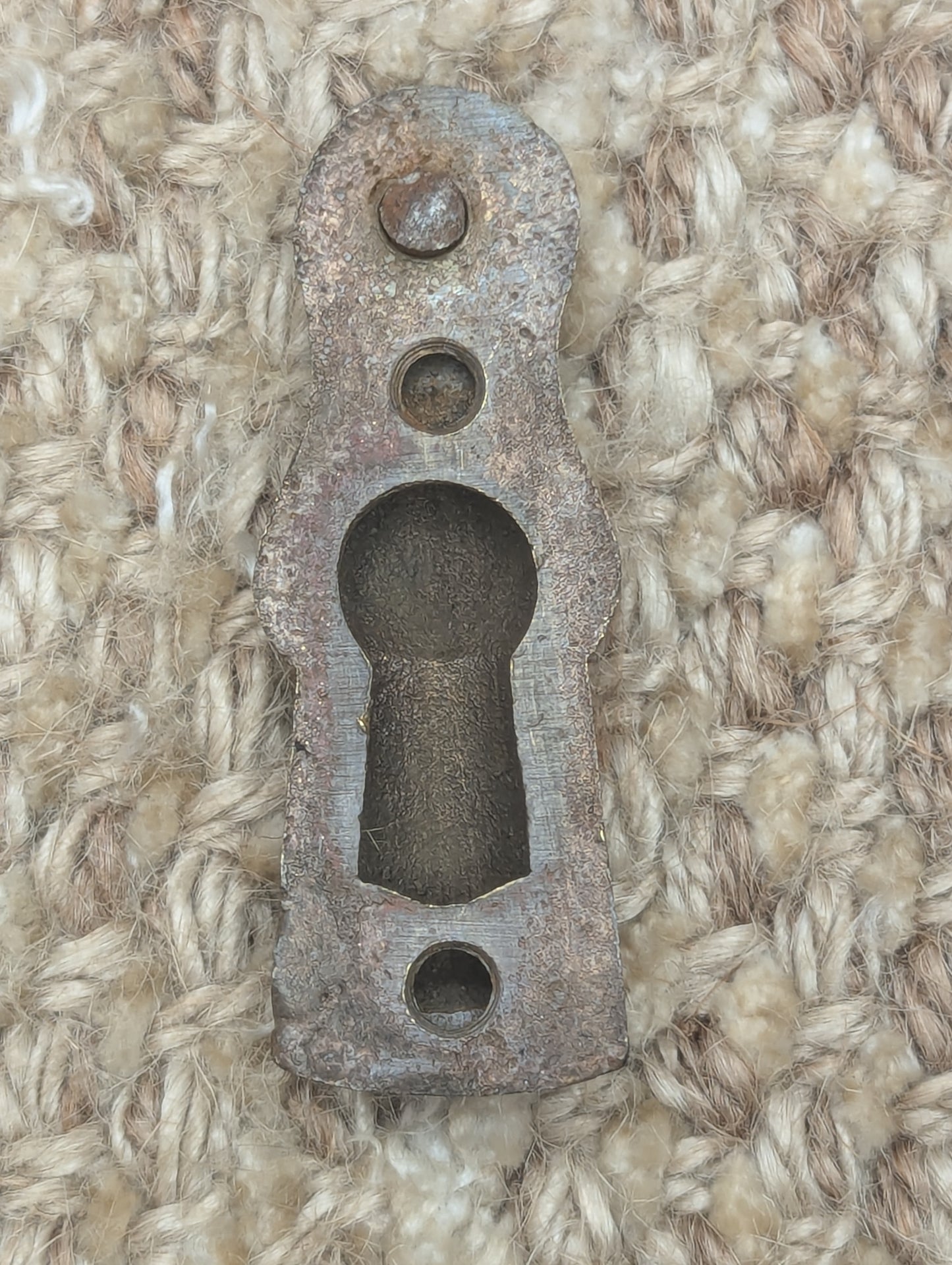Antique Brass Key Hole Cover Escutcheon With Swinging Cover