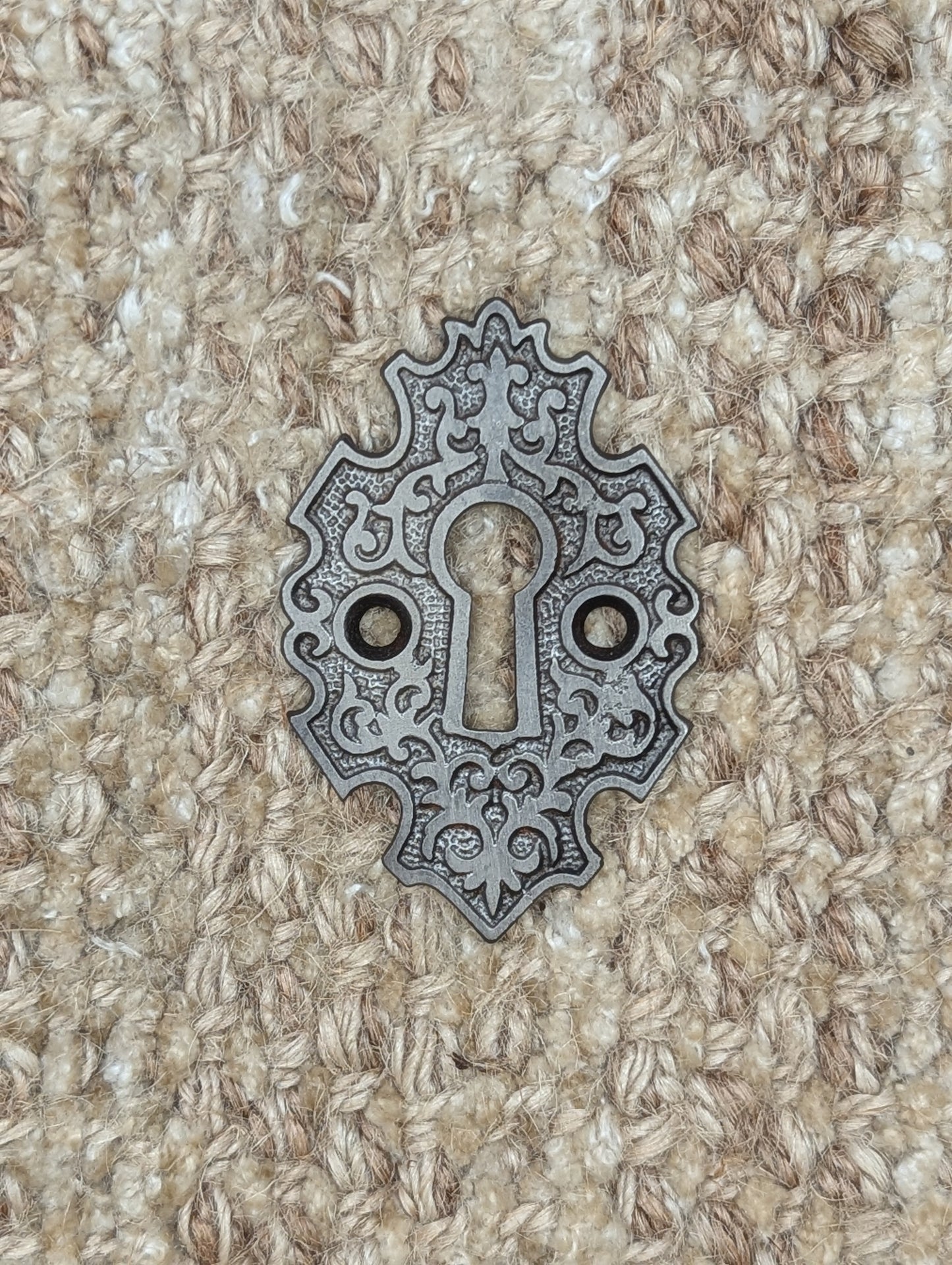 Antique Ornate Cast Iron Key Hole Cover Escutcheon