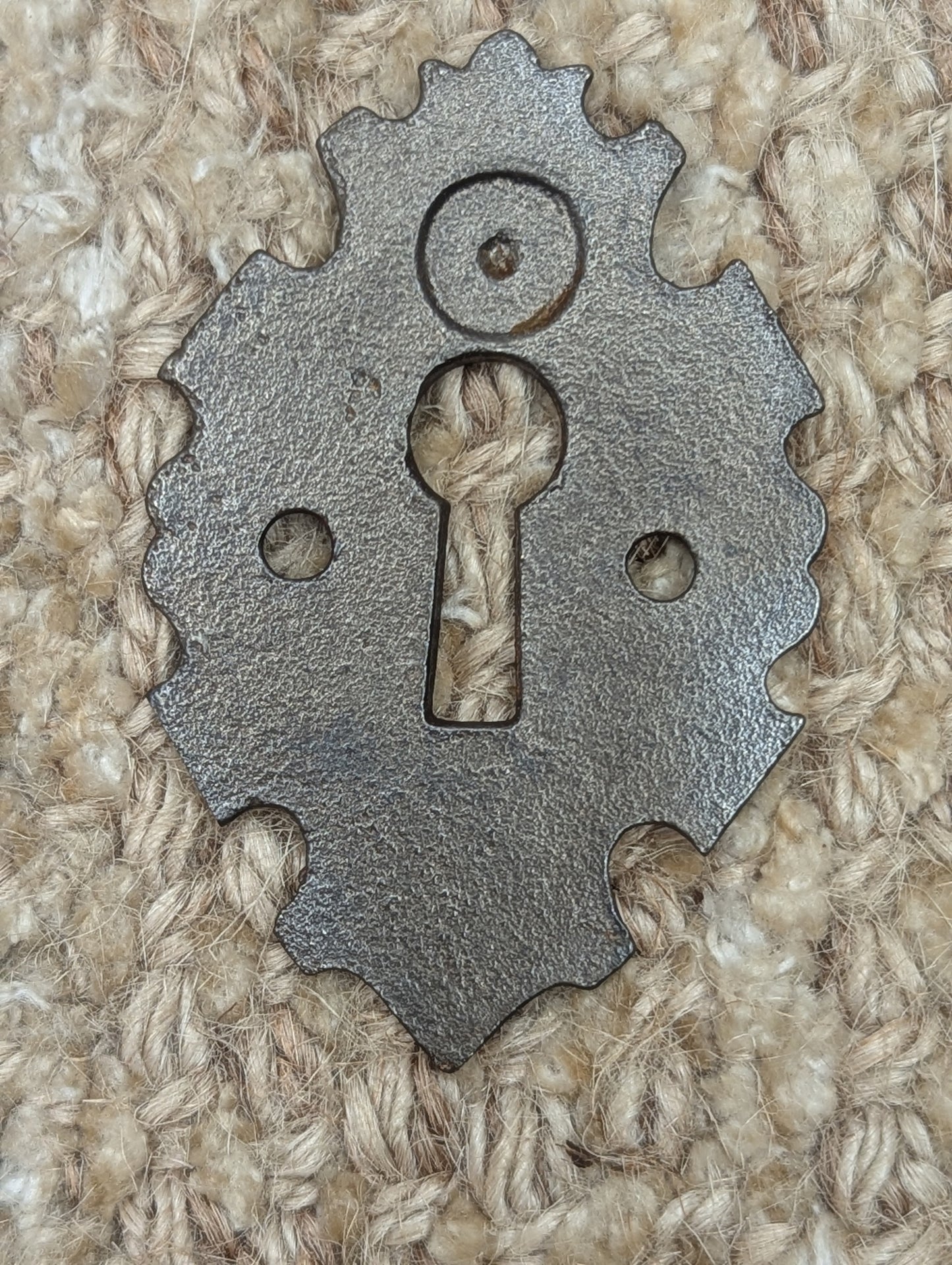 Antique Ornate Cast Iron Key Hole Cover Escutcheon