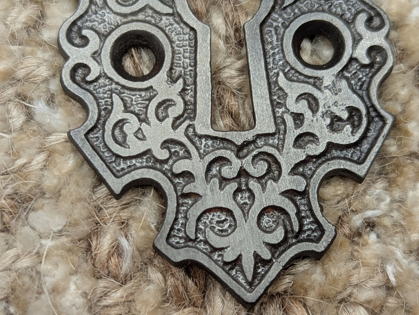 Antique Ornate Cast Iron Key Hole Cover Escutcheon