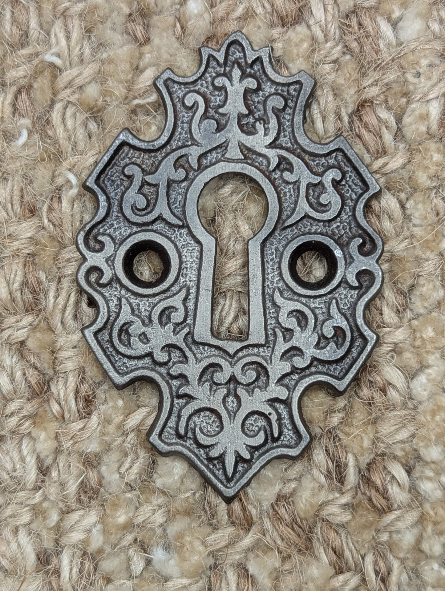 Antique Ornate Cast Iron Key Hole Cover Escutcheon