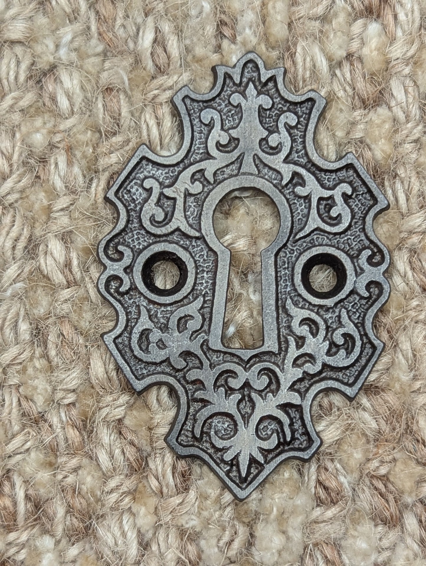Antique Ornate Cast Iron Key Hole Cover Escutcheon