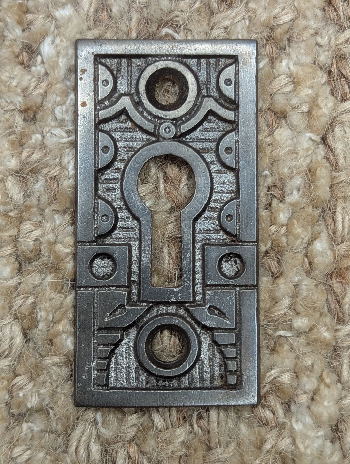 Antique Ornate Cast Iron Key Hole Cover Escutcheon
