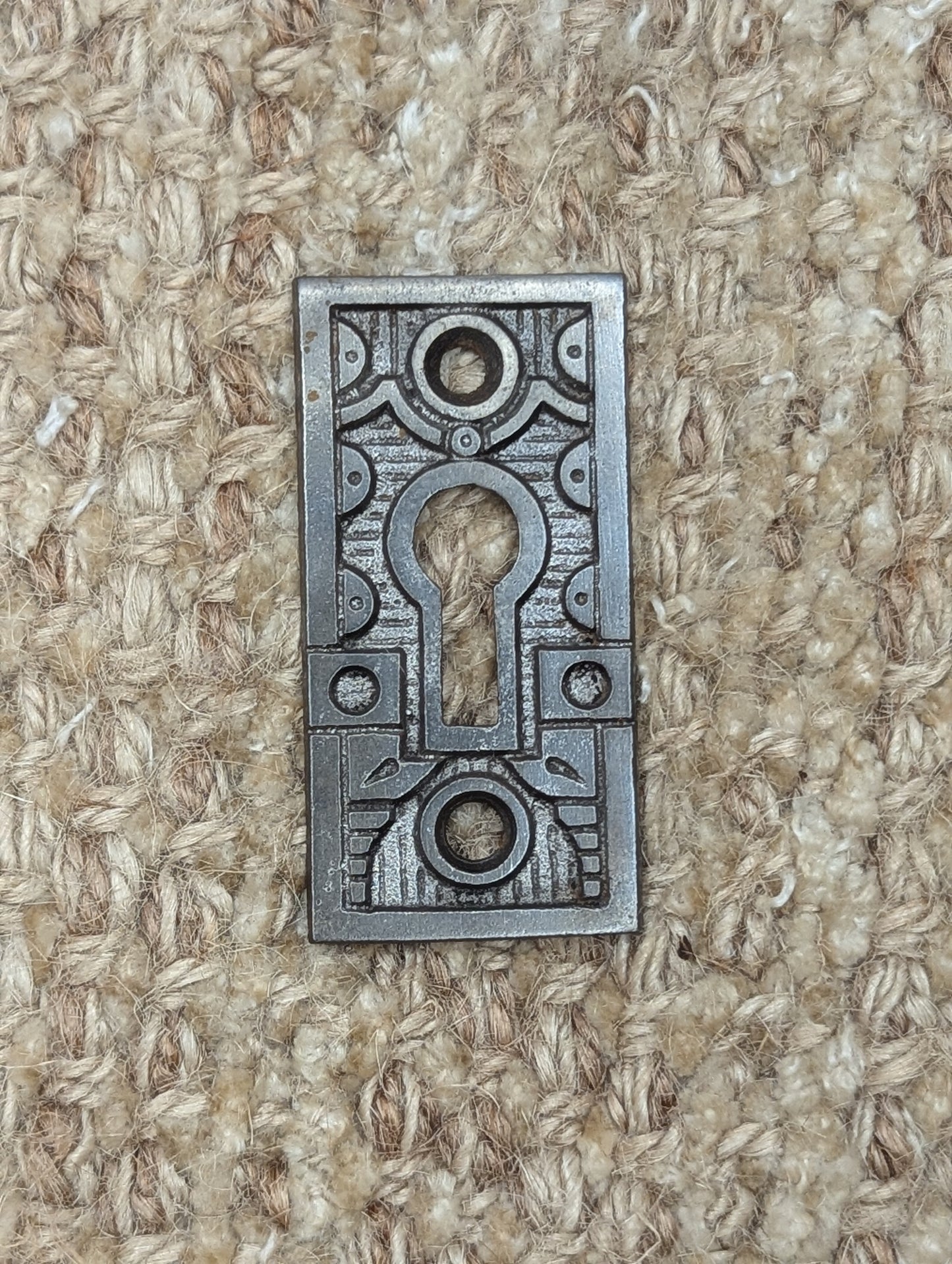 Antique Ornate Cast Iron Key Hole Cover Escutcheon