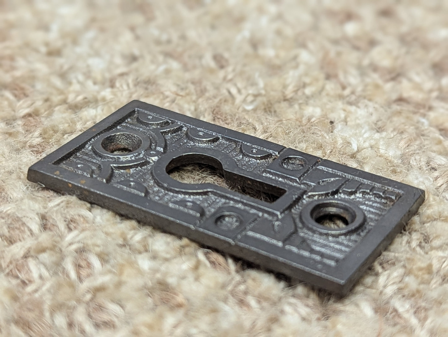 Antique Ornate Cast Iron Key Hole Cover Escutcheon