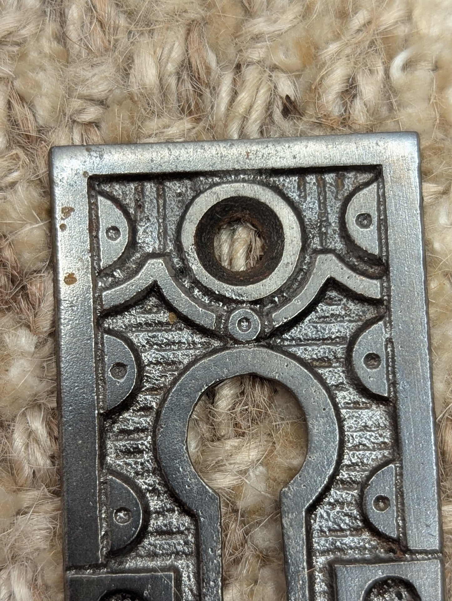 Antique Ornate Cast Iron Key Hole Cover Escutcheon