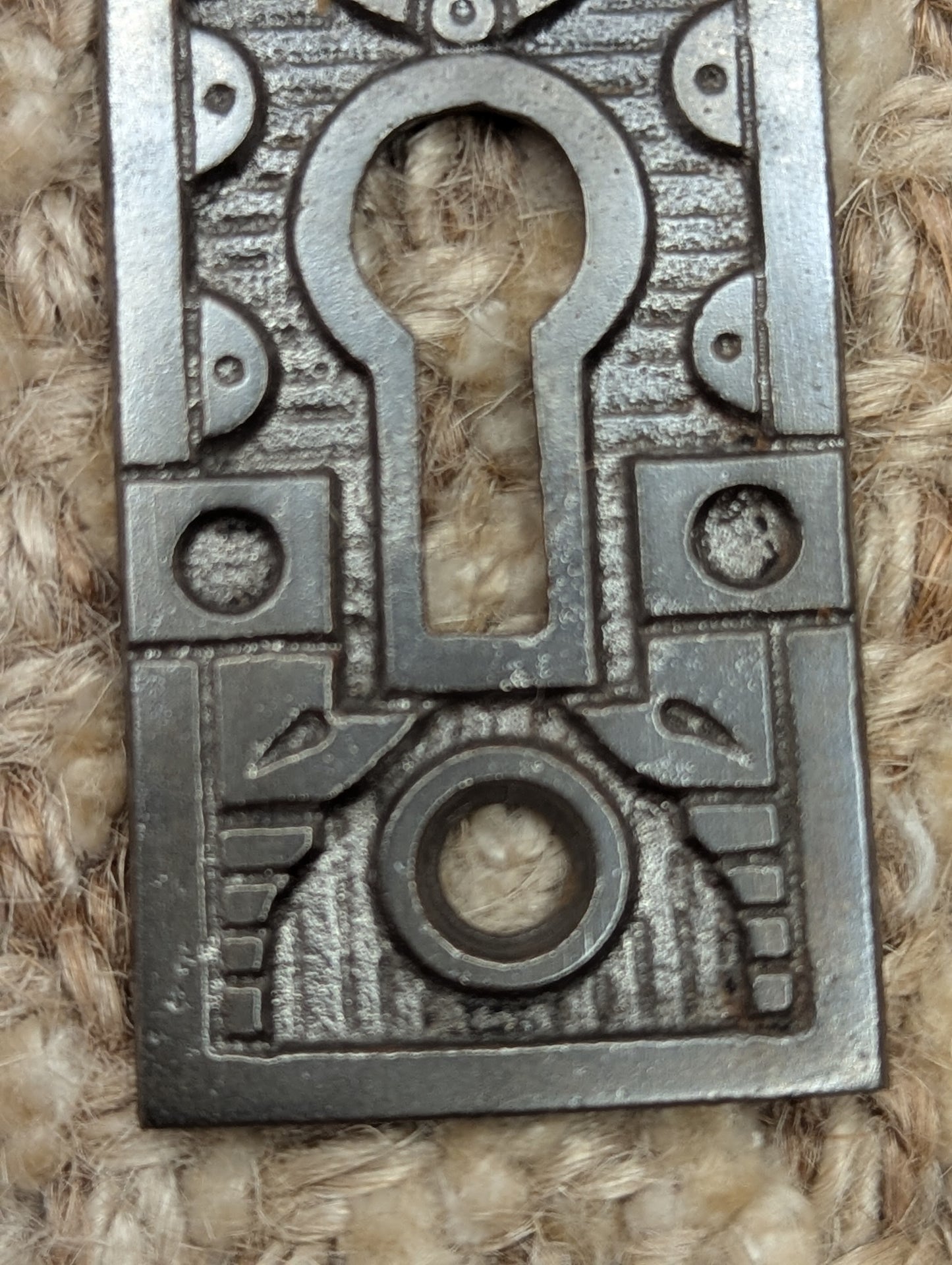 Antique Ornate Cast Iron Key Hole Cover Escutcheon
