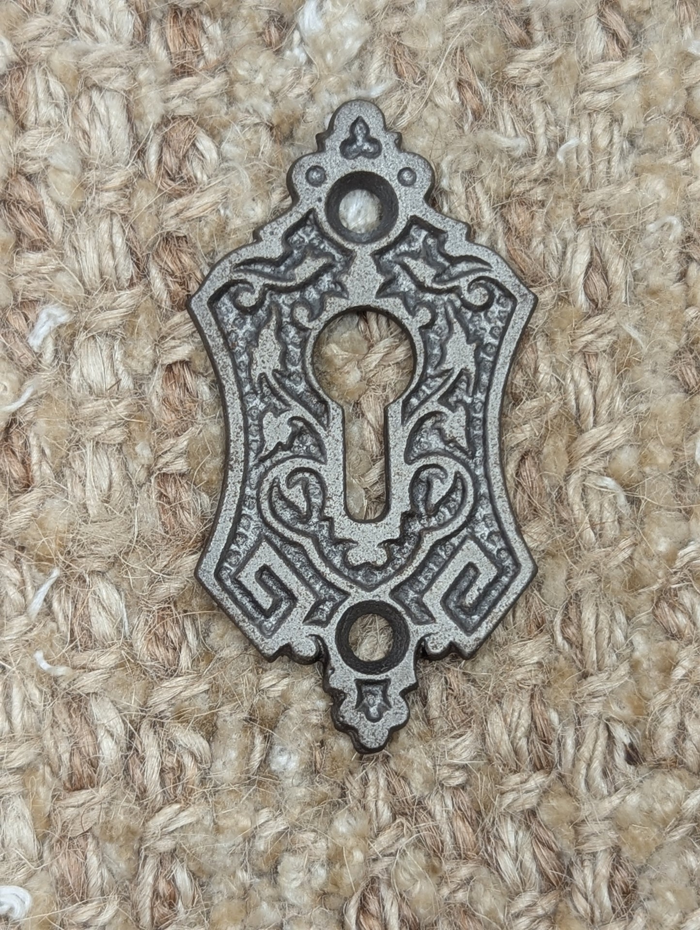 Antique Ornate Cast Iron Key Hole Cover Escutcheon