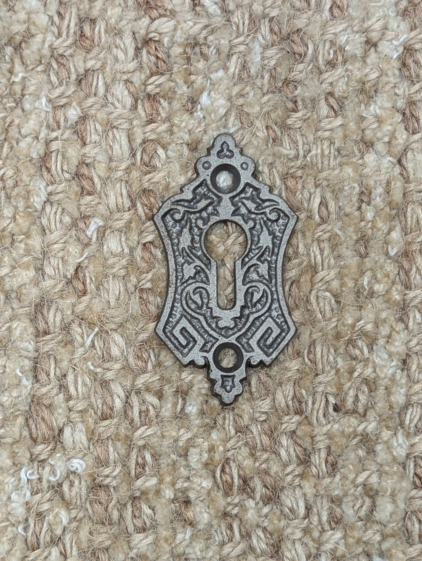 Antique Ornate Cast Iron Key Hole Cover Escutcheon