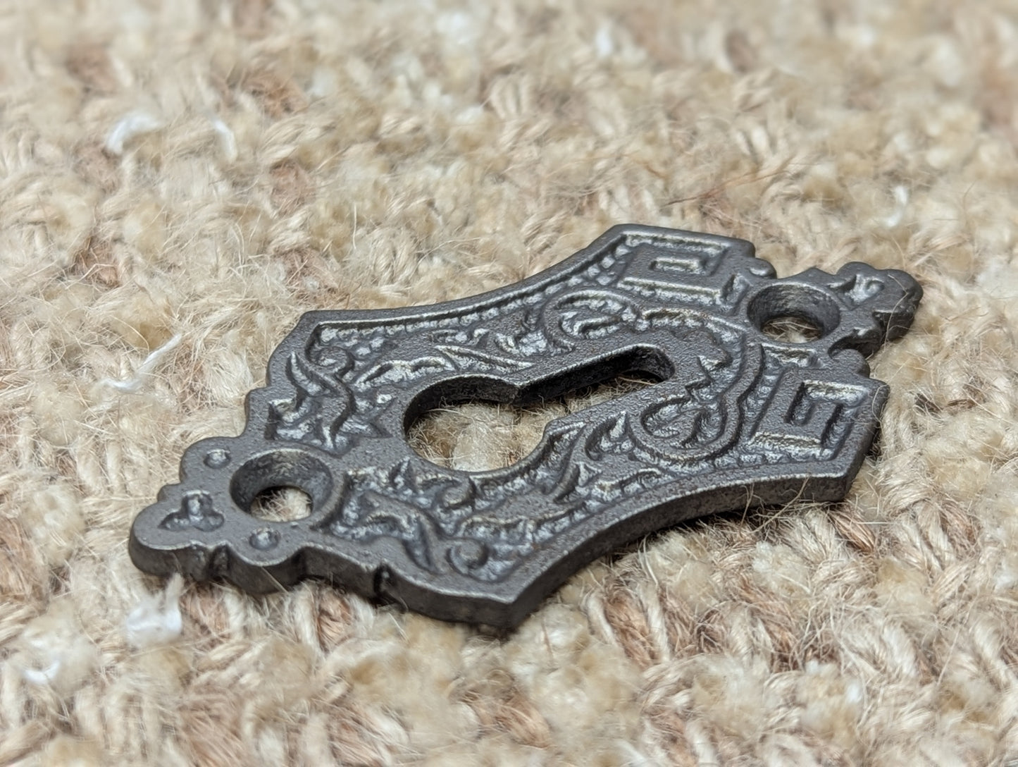 Antique Ornate Cast Iron Key Hole Cover Escutcheon