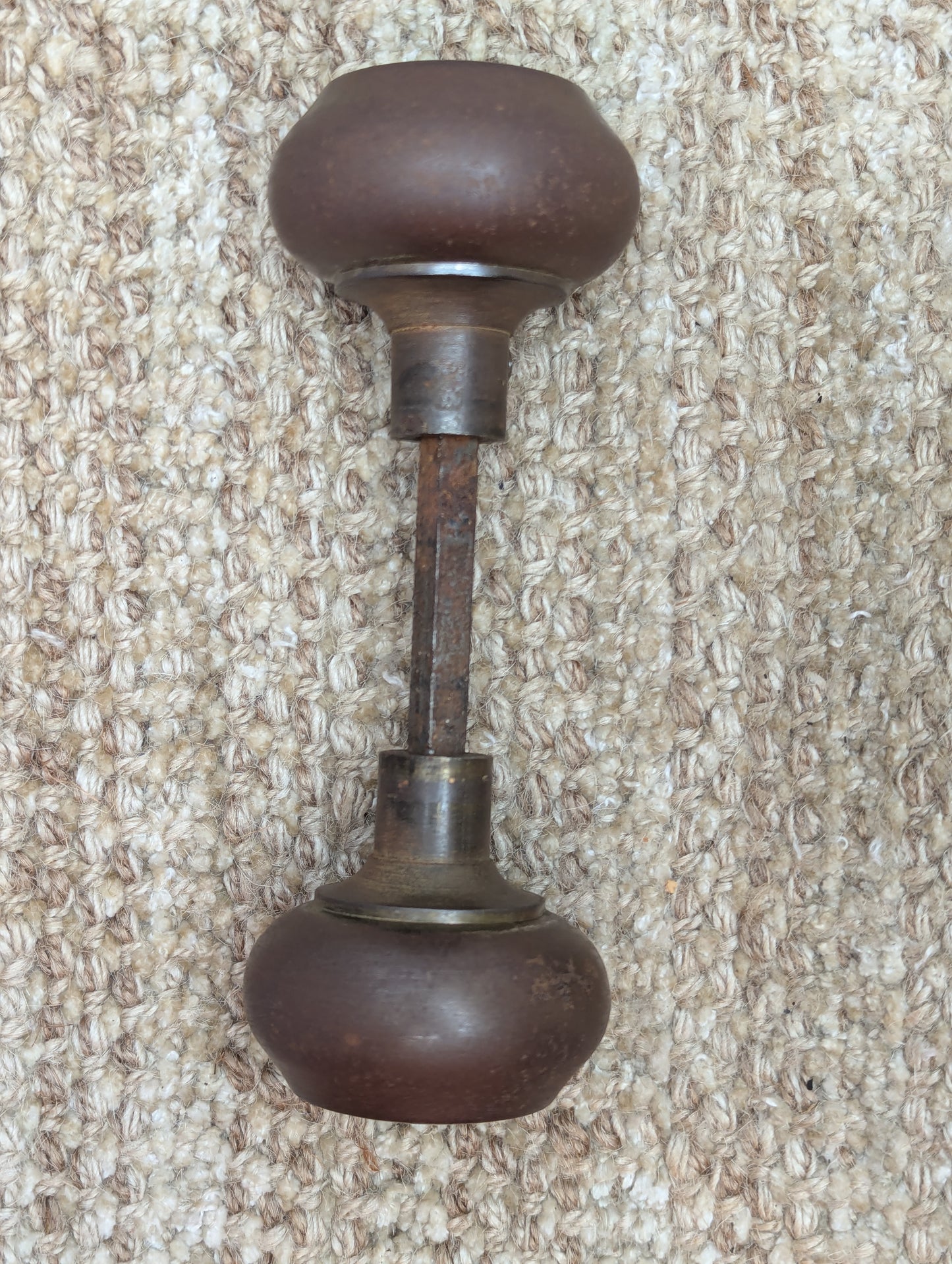 2 1/4" Antique Decorative Stamped Steel Door Knob Set