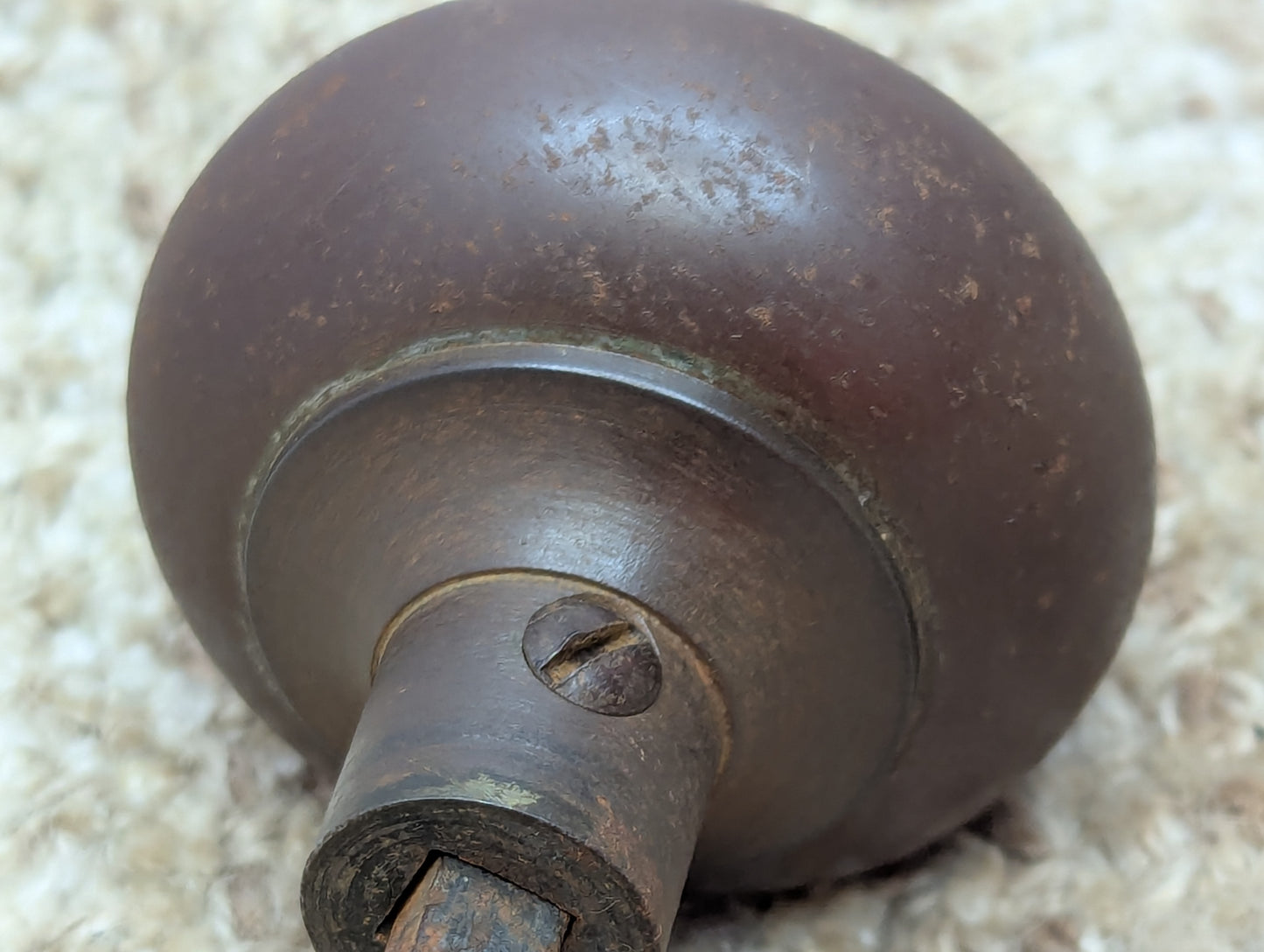 2 1/4" Antique Decorative Stamped Steel Door Knob Set