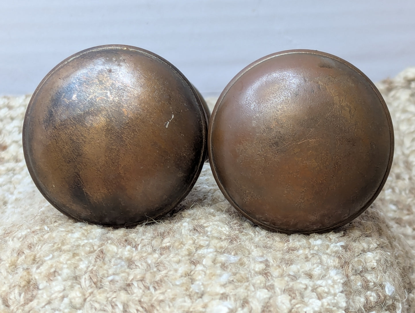 2 1/4" Antique Decorative Stamped Steel Door Knob Set