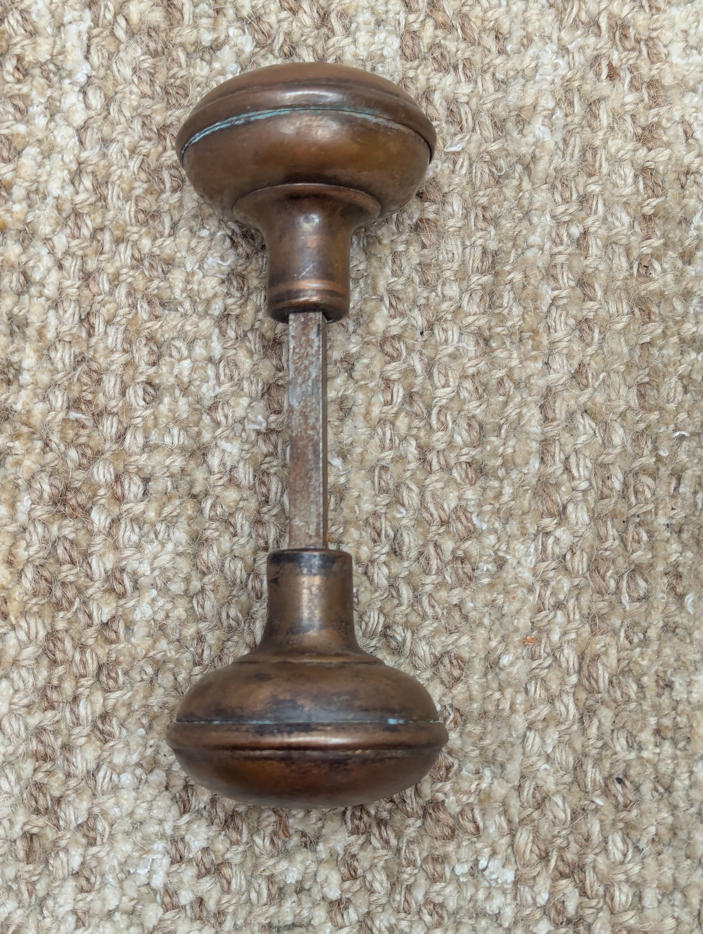 2 1/4" Antique Decorative Stamped Steel Door Knob Set